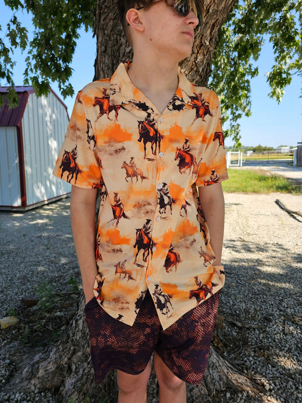 Baha Ranch Western Grunge Men's Western Camp Shirt by Baha Ranch Western Wear - product image 2