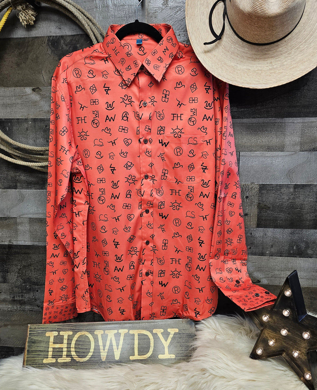 Baha Ranch Rust Brands Unisex Western Button Up Shirt by Baha Ranch Western Wear - product image 2