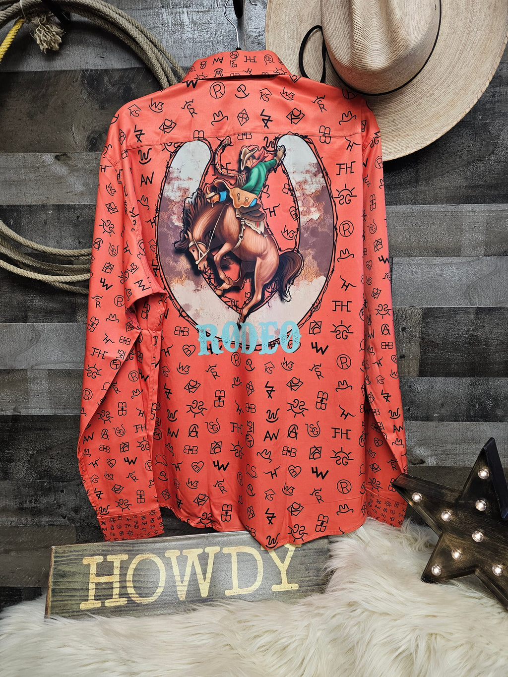 Baha Ranch Rust Brands Unisex Western Button Up Shirt by Baha Ranch Western Wear