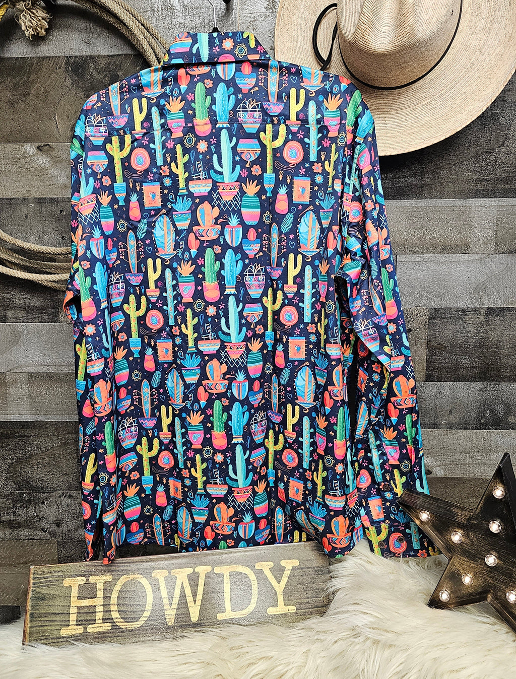 Baha Ranch Crazy Cactus Lady Unisex Western Button Up Shirt by Baha Ranch Western Wear - product image 3
