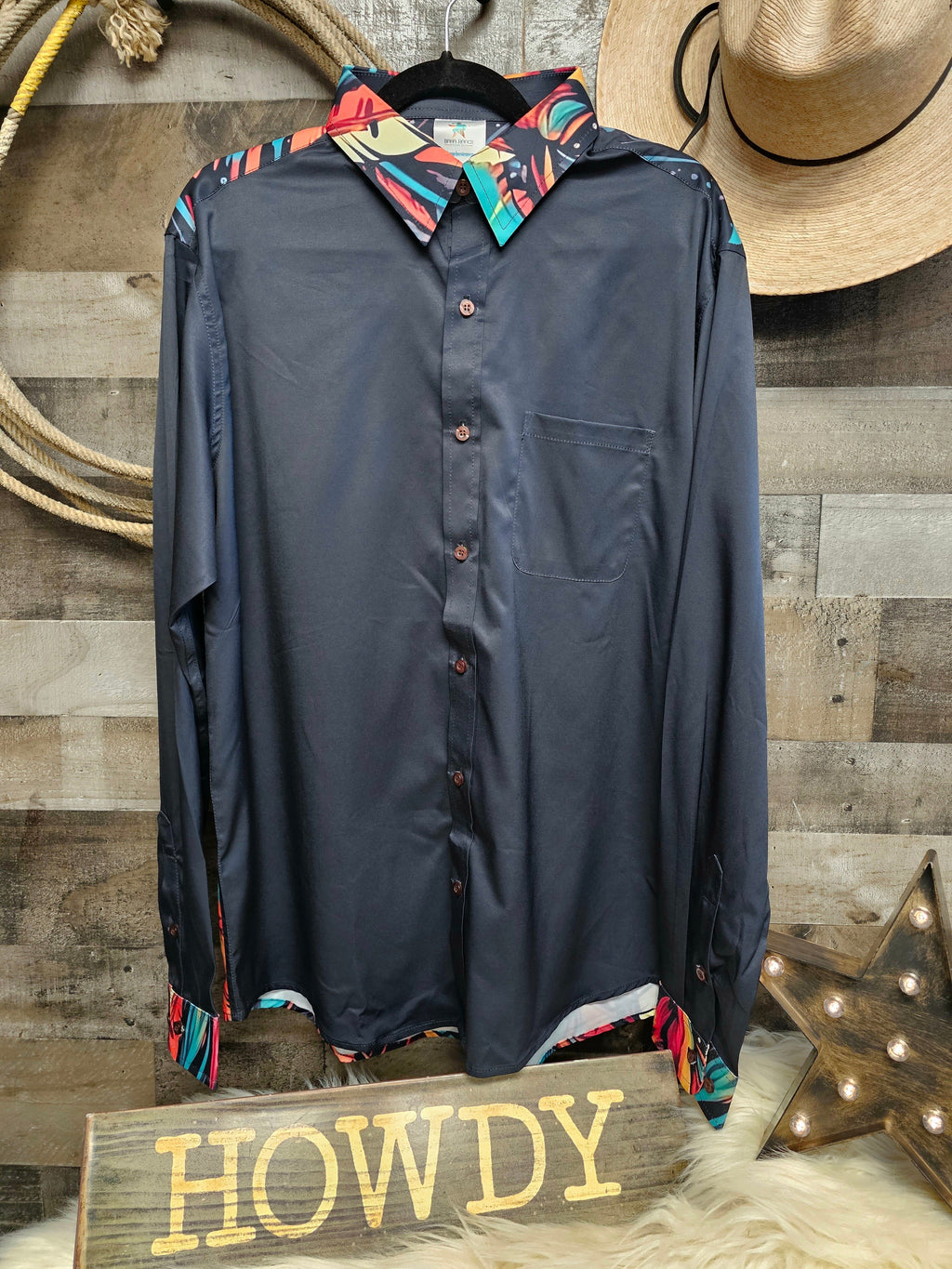 Baha Ranch Painted Indian Chief Unisex Western Button Up Shirt by Baha Ranch Western Wear - product image 2