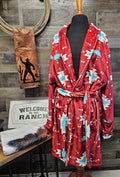 Baha Ranch Burgundy Aztec Women's Western Bath Robe by Baha Ranch Western Wear