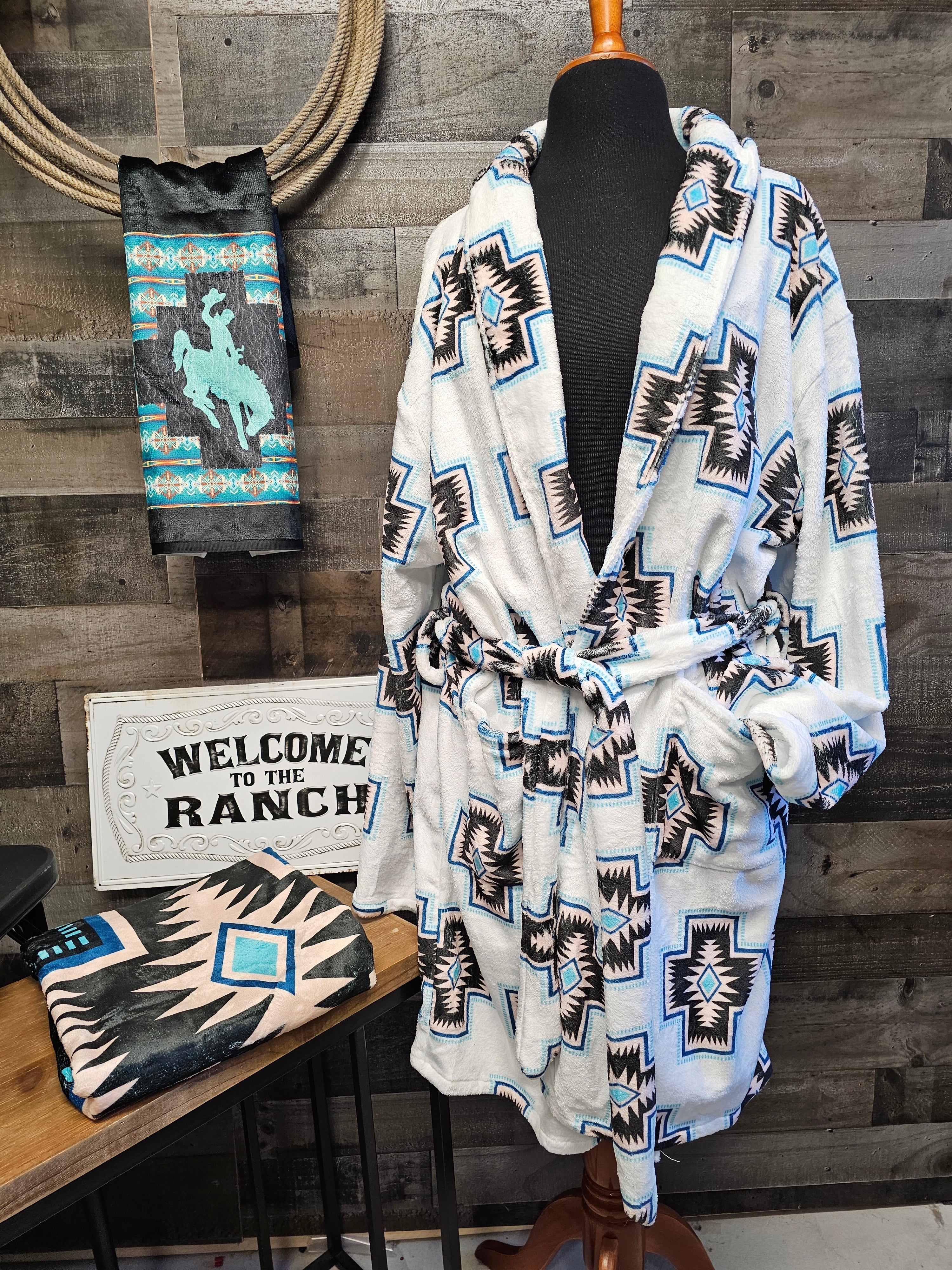 Baha Ranch Southwestern Cross Women's Western Bath Robe by Baha Ranch Western Wear