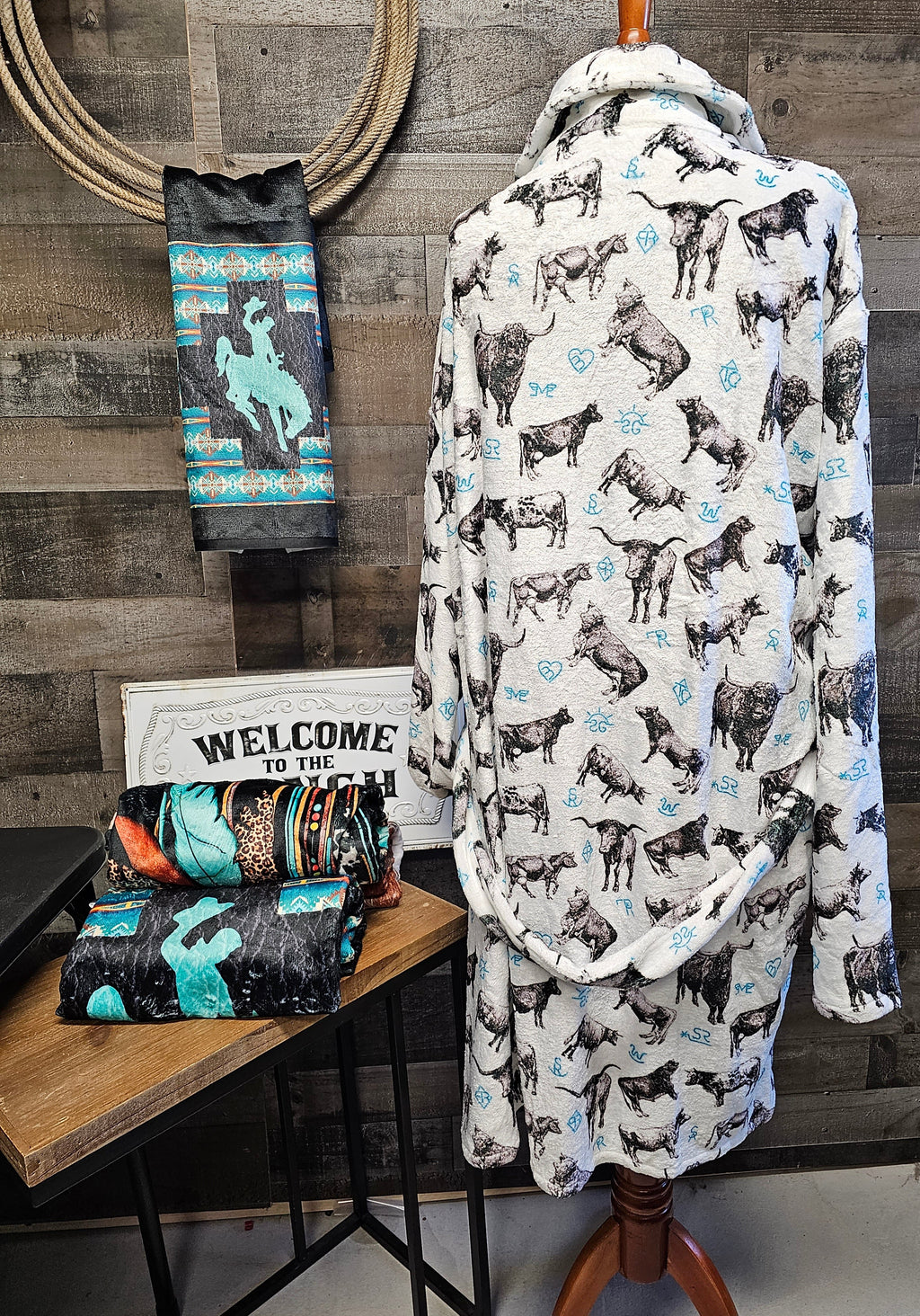 Baha Ranch Cattle and Brands Women's Western Bath Robe by Baha Ranch Western Wear - product image 3