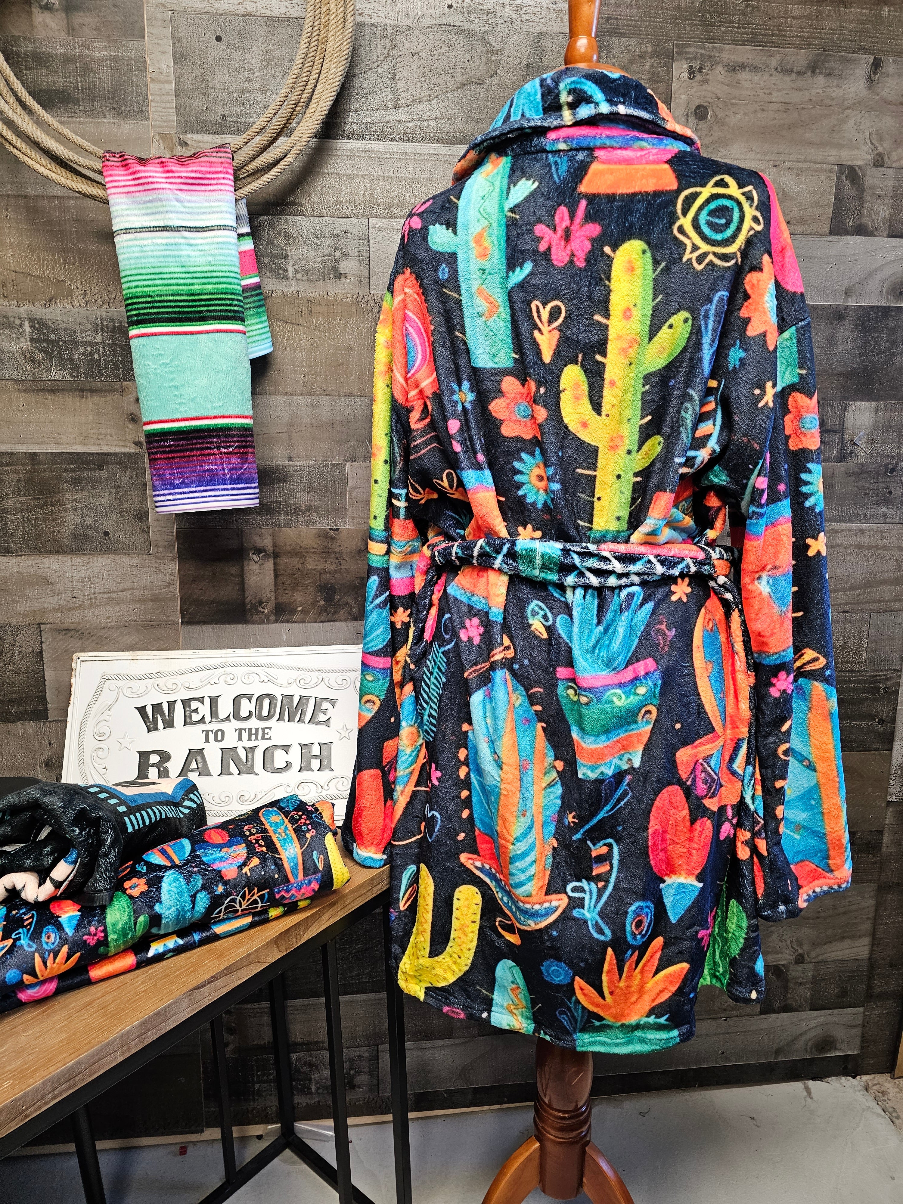 Baha Ranch Crazy Cactus Lady Western Bath Robe by Baha Ranch Western Wear - product image 3