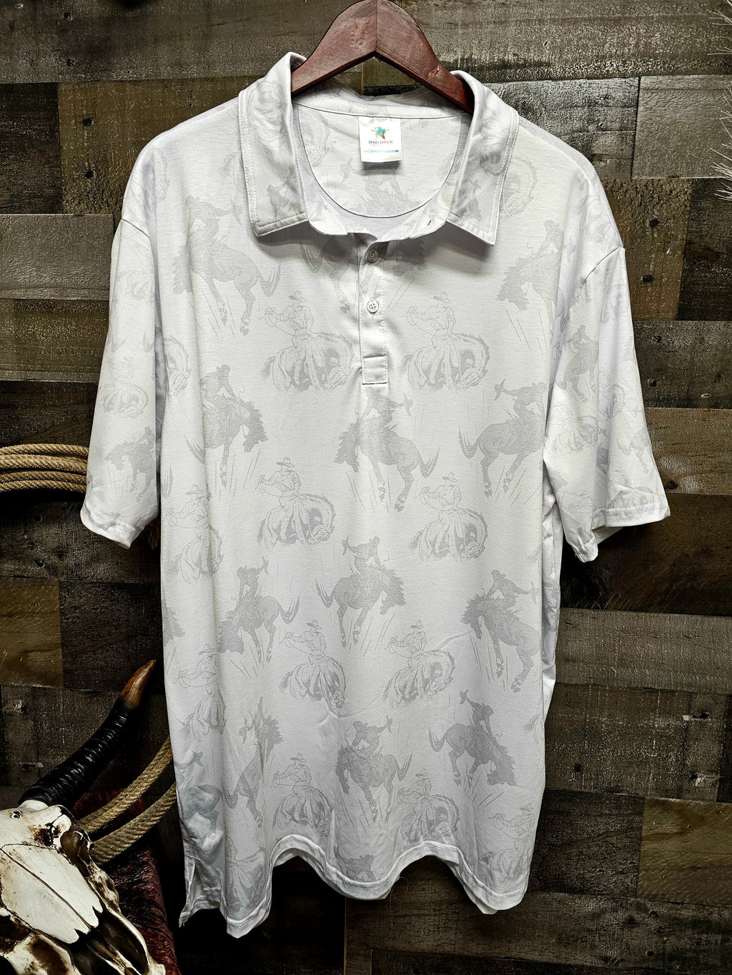 Baha Ranch Shadow Bronc Men's Western Polo Shirt by Baha Ranch Western Wear - product image 5