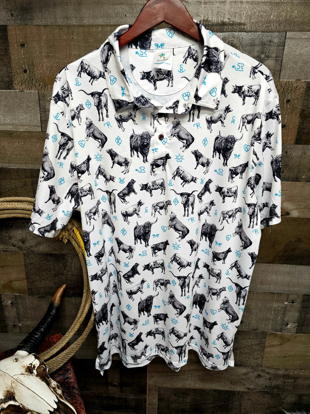 Baha Ranch Cattle and Brands Men's Western Polo Shirt by Baha Ranch Western Wear