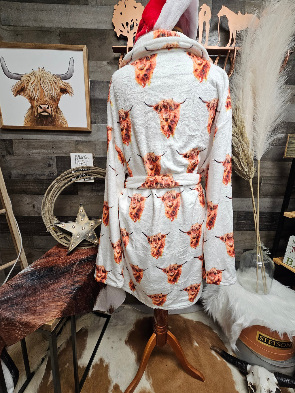Baha Ranch Highland Cow Women's Western Bath Robe by Baha Ranch Western Wear - product image 3