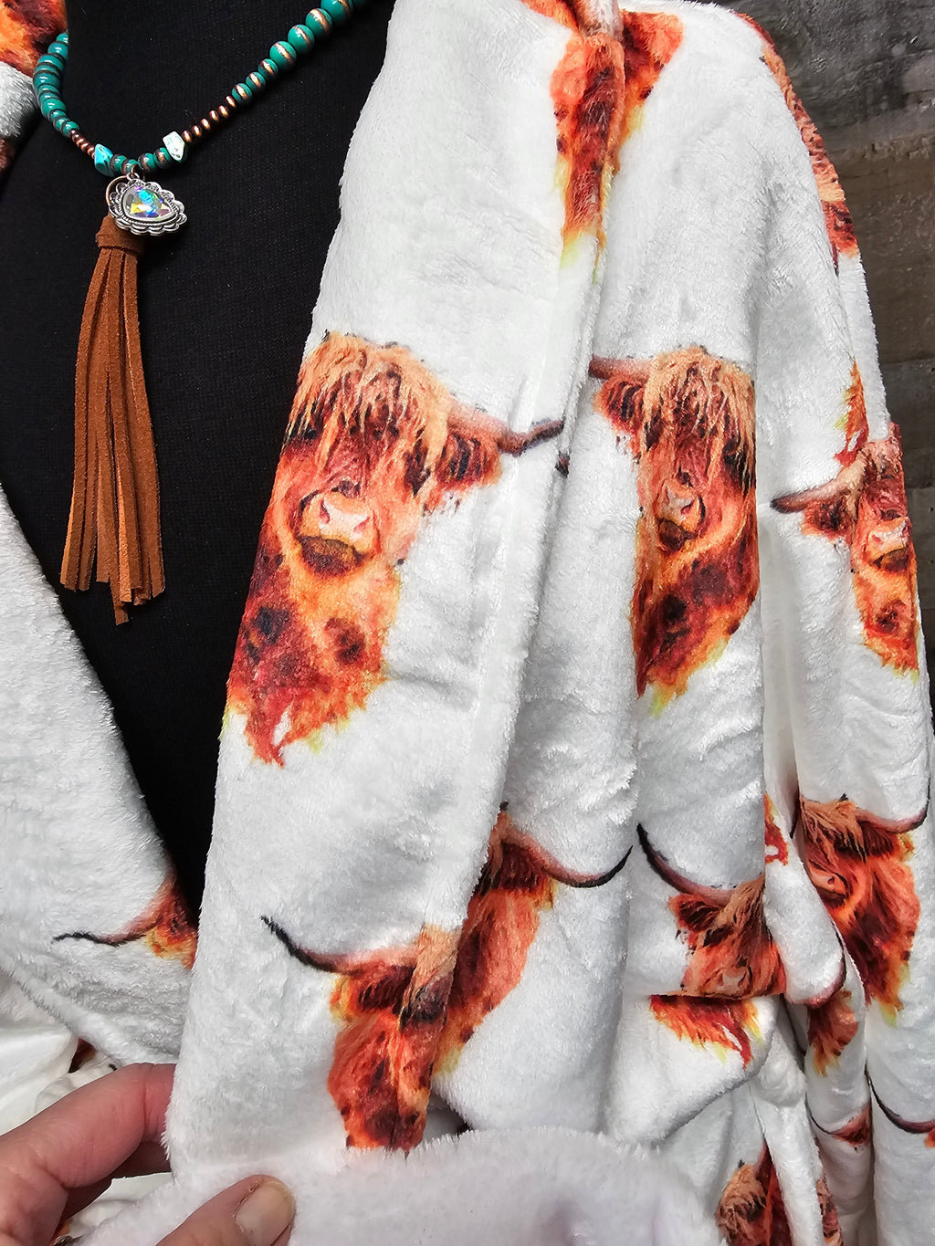Baha Ranch Highland Cow Women's Western Bath Robe by Baha Ranch Western Wear - product image 2