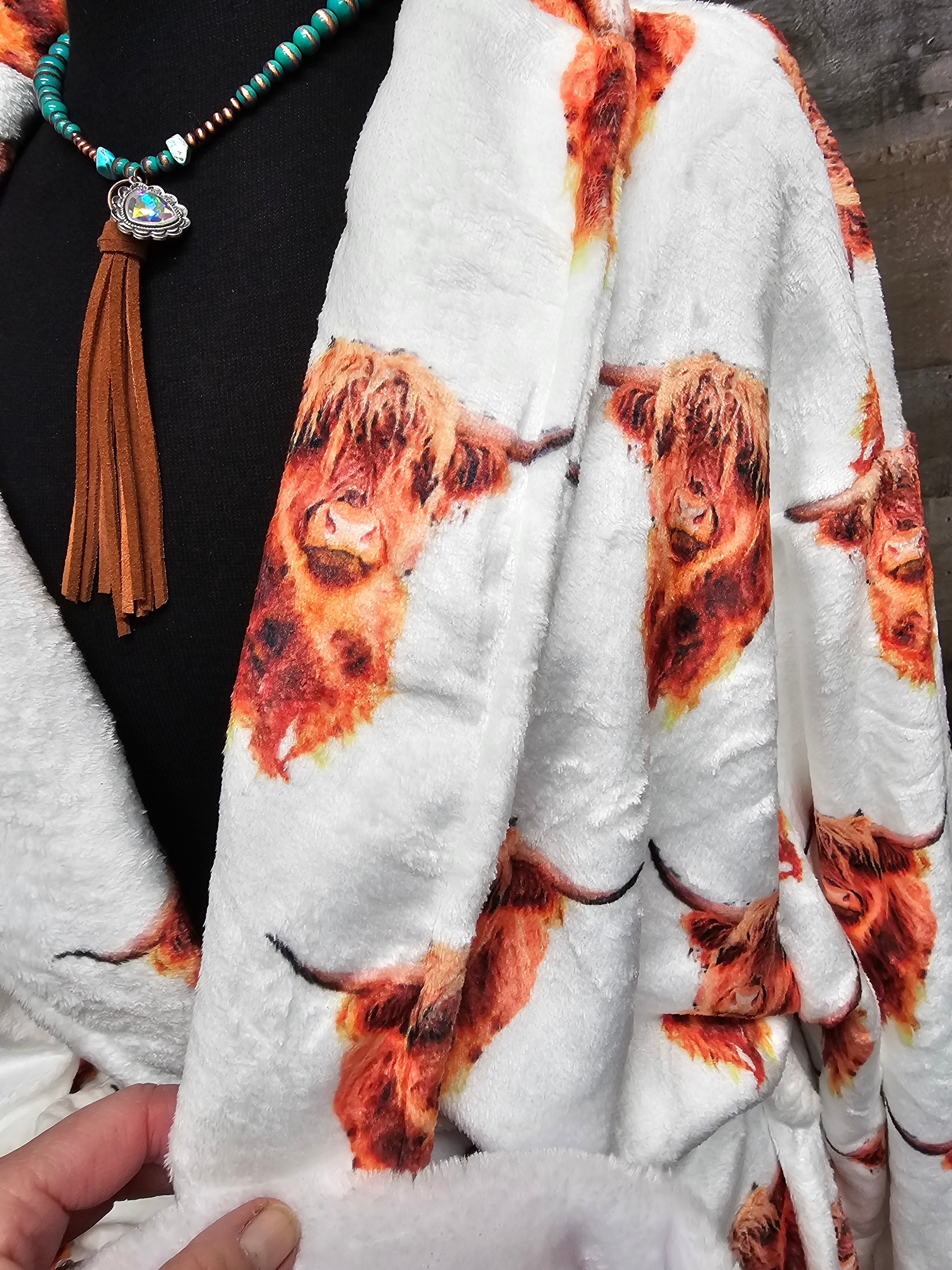 Baha Ranch Highland Cow Women's Western Bath Robe by Baha Ranch Western Wear - product image 2