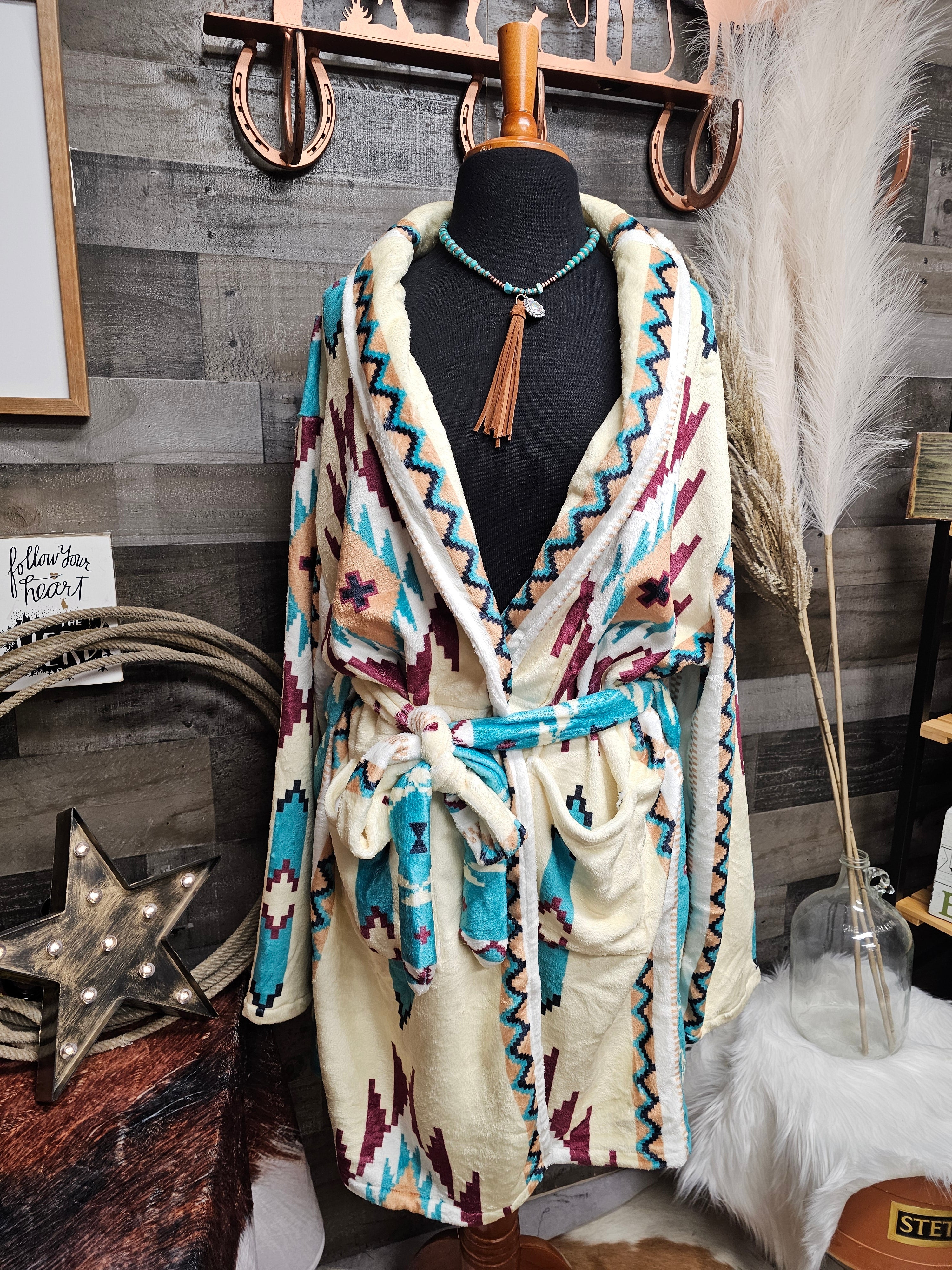 Baha Ranch Taos Aztec Women's Bath Robe by Baha Ranch Western Wear