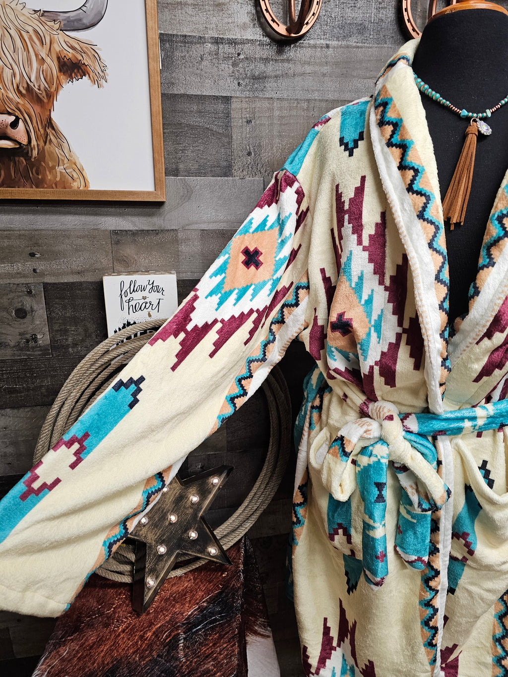 Baha Ranch Taos Aztec Women's Bath Robe by Baha Ranch Western Wear - product image 4