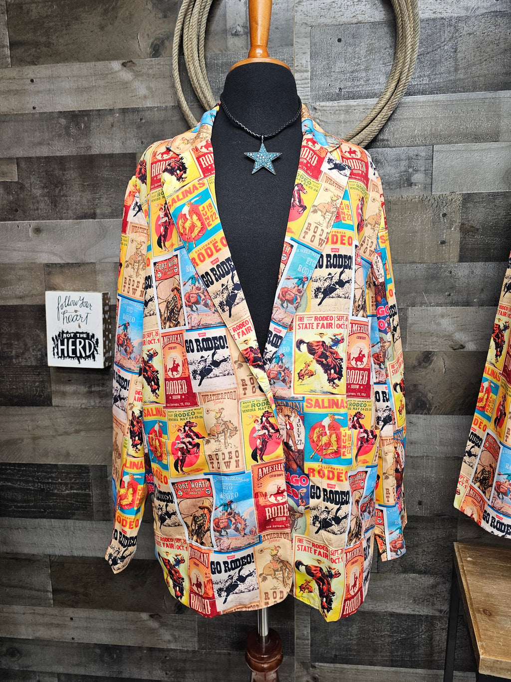 Baha Ranch Women's Vintage Rodeo Poster Blazer by Baha Ranch Western Wear