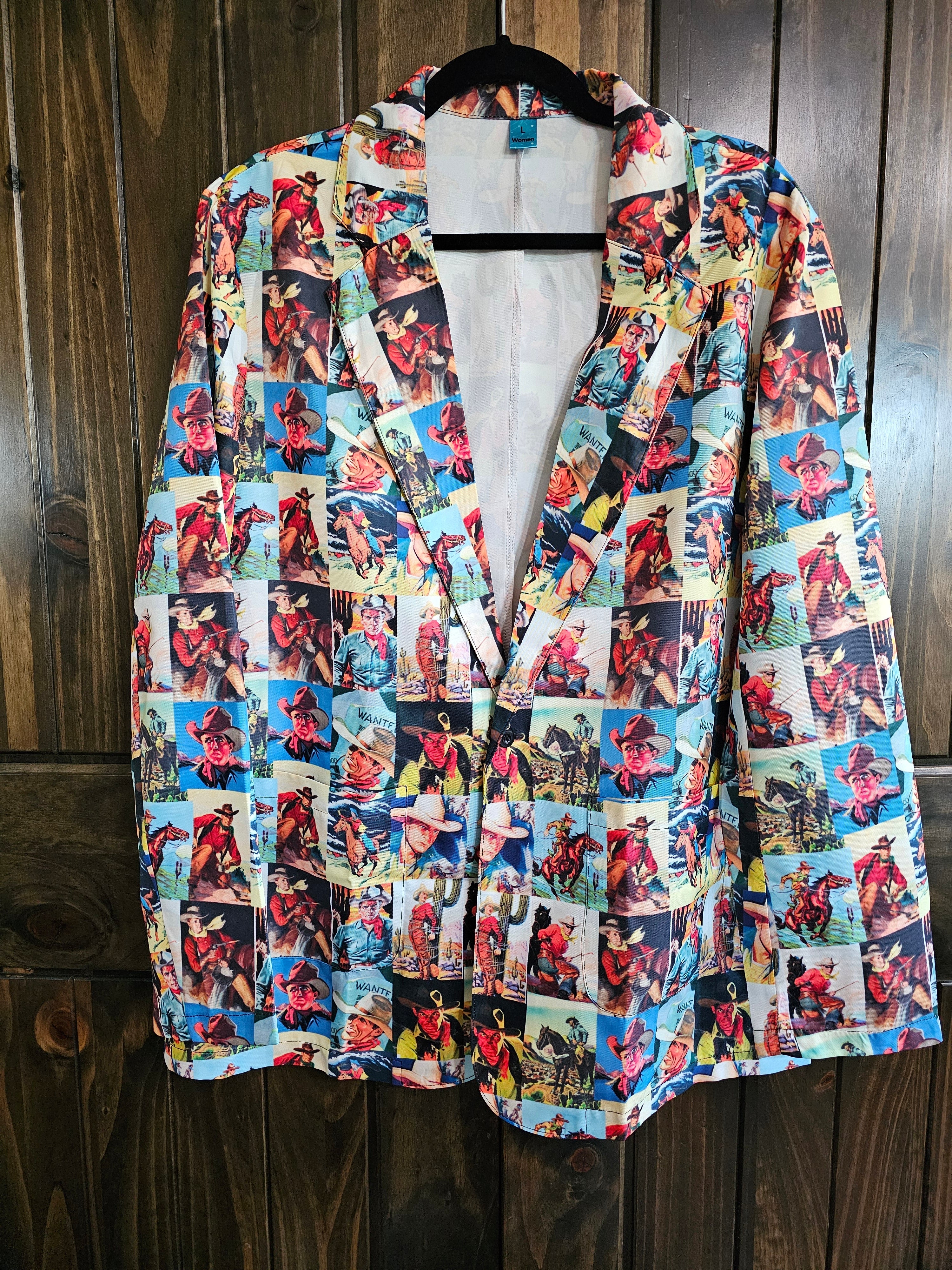 Baha Ranch Cowboy Collage Women's Western Blazer by Baha Ranch Western Wear