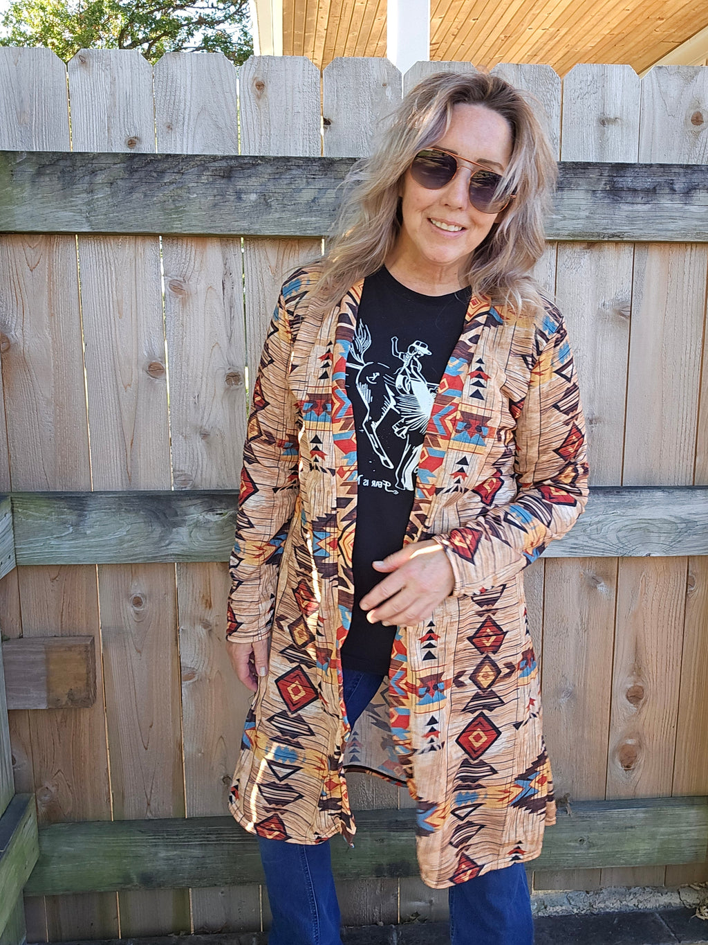 Baha Ranch Sahara Aztec Lightweight Cardigan by Baha Ranch Western Wear - product image 5