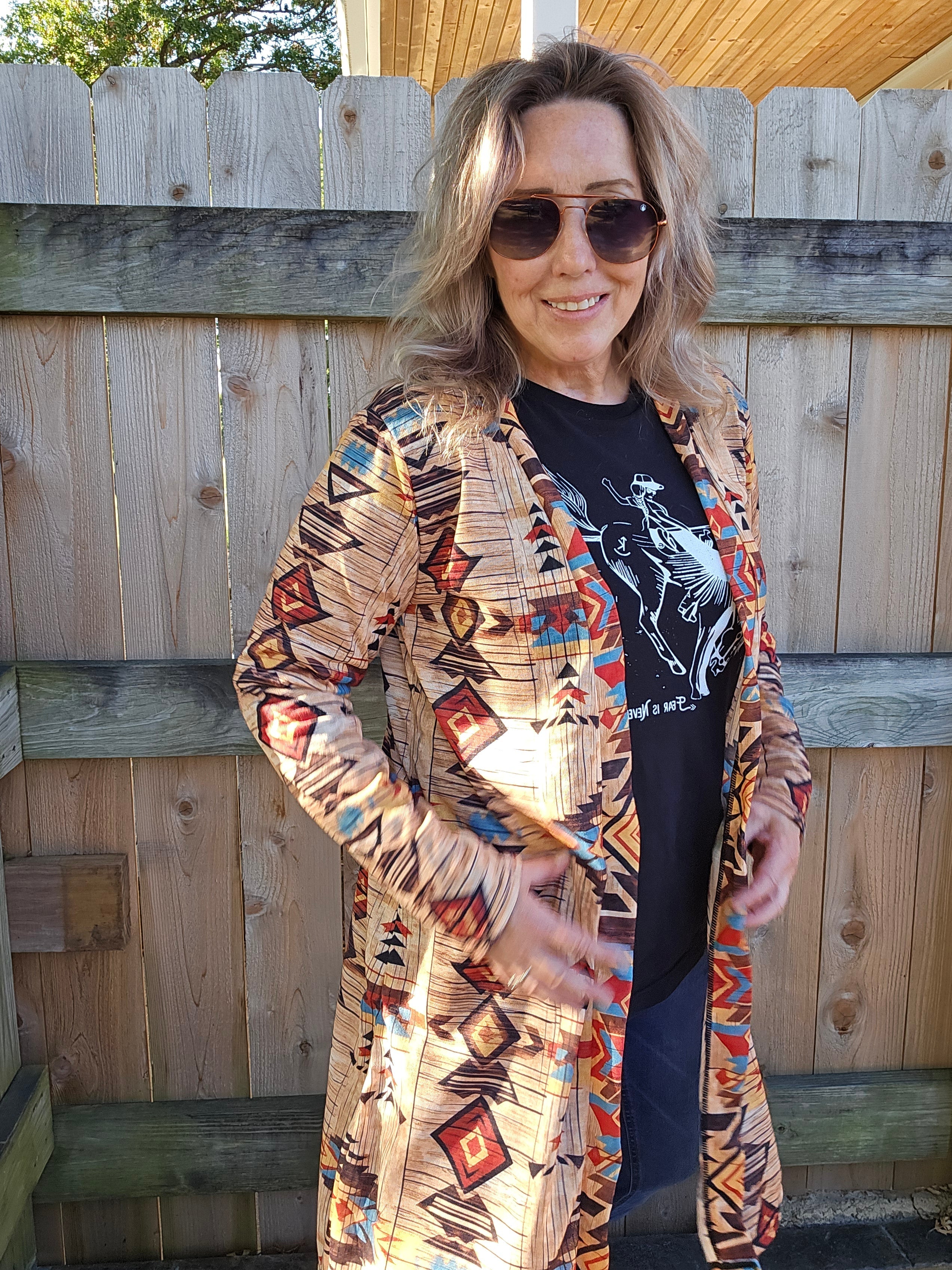 Baha Ranch Sahara Aztec Lightweight Cardigan by Baha Ranch Western Wear - product image 6