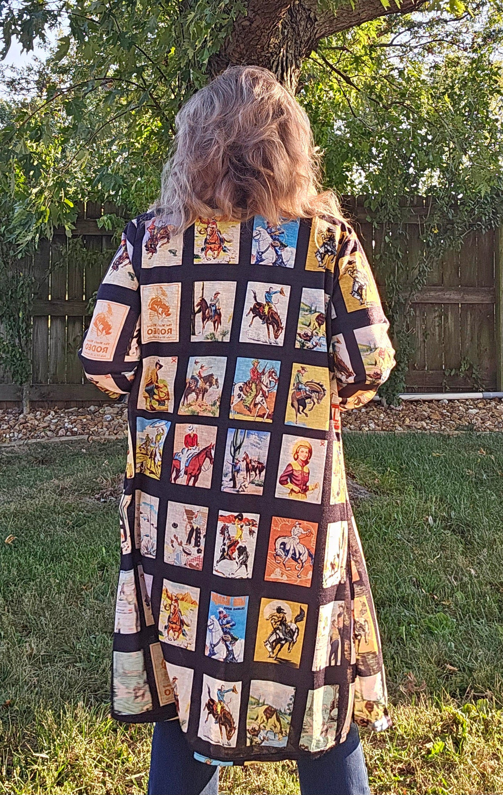 Baha Ranch Vintage Cowboy Collage Western Lightweight Cardigan by Baha Ranch Western Wear - product image 7