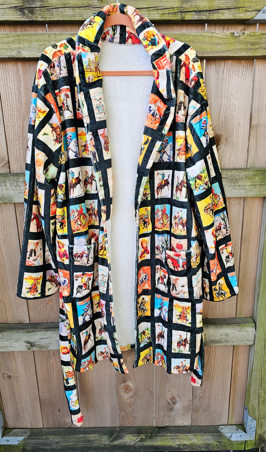 Baha Ranch Vintage Cowboy Collage Western Robe by Baha Ranch Western Wear - product image 5