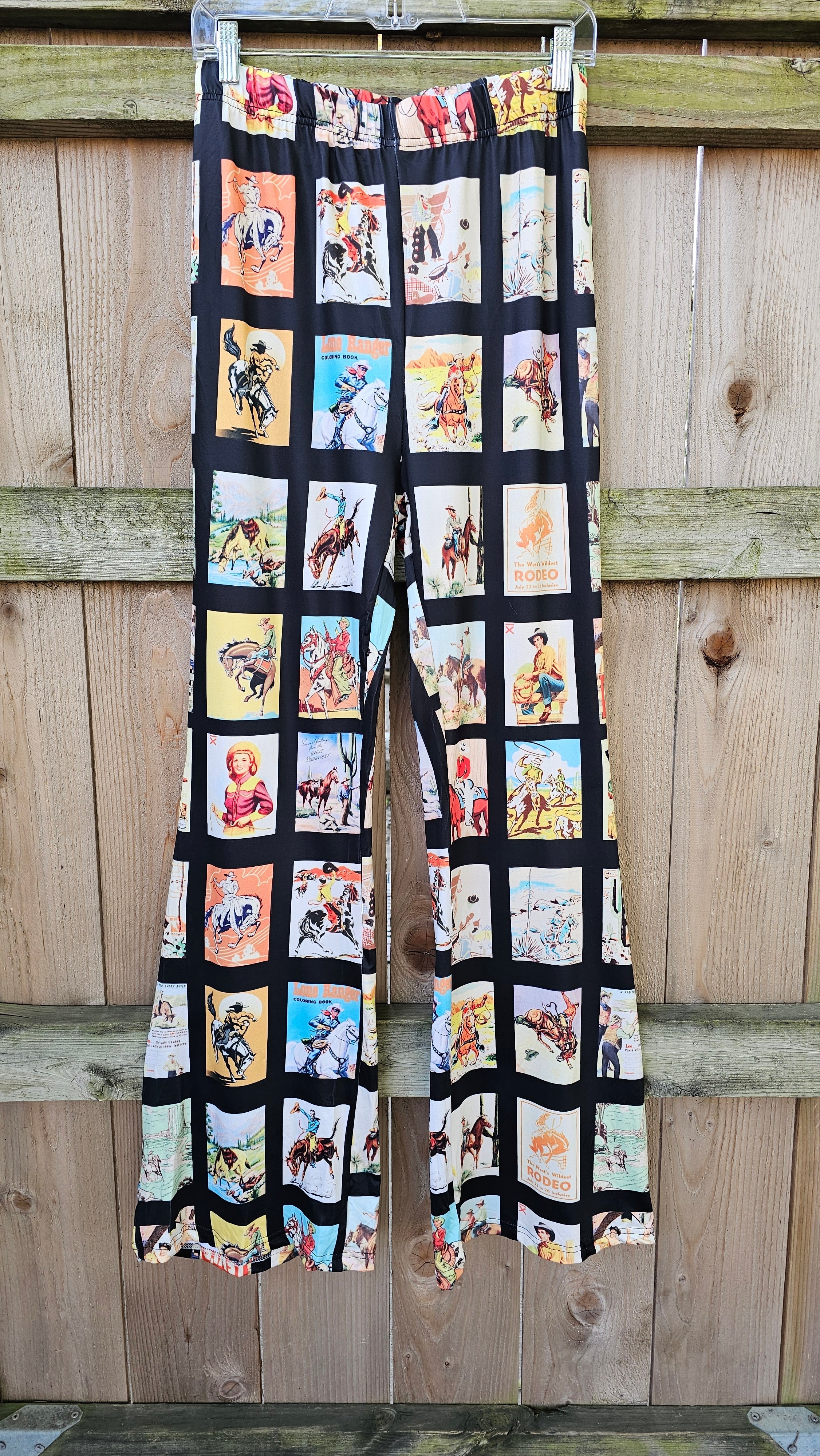 Baha Ranch Vintage Cowboy Collage Western Flare Pants by Baha Ranch Western Wear - product image 4