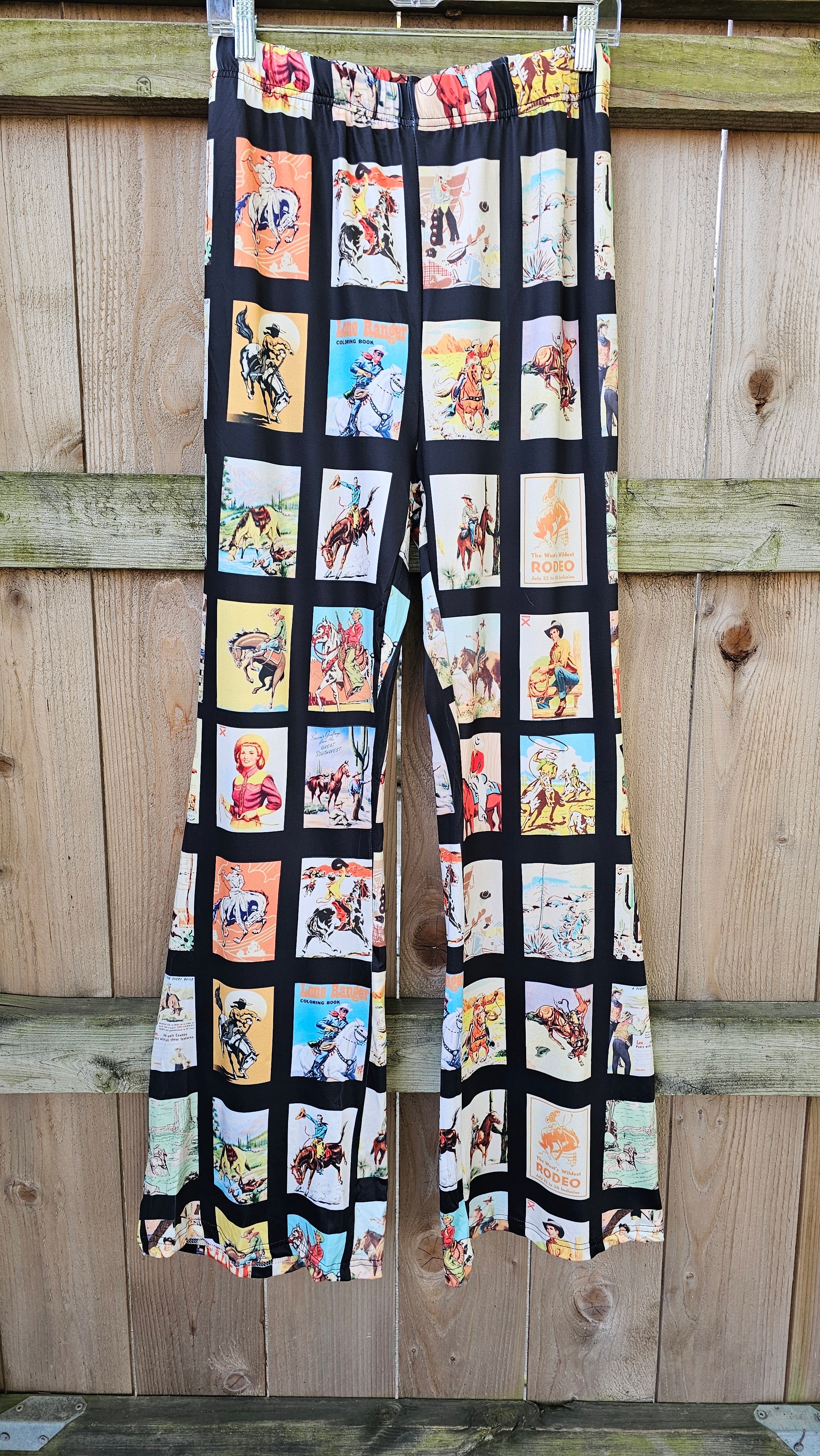 Baha Ranch Vintage Cowboy Collage Western Flare Pants by Baha Ranch Western Wear - product image 5