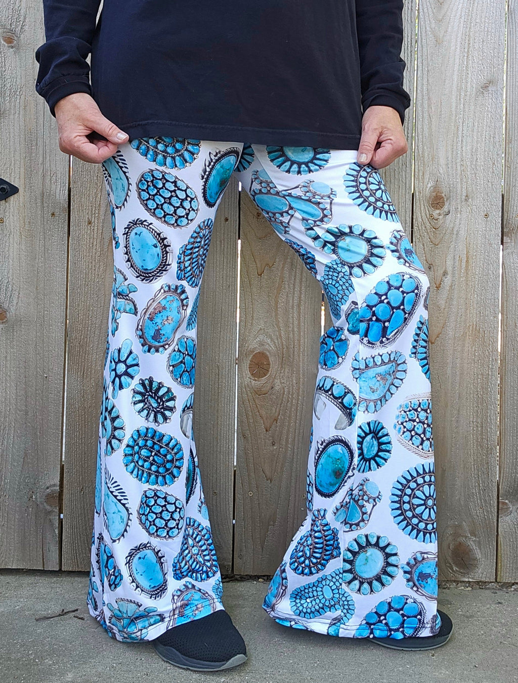 Baha Ranch All Turquoise Flare Pants by Baha Ranch Western Wear