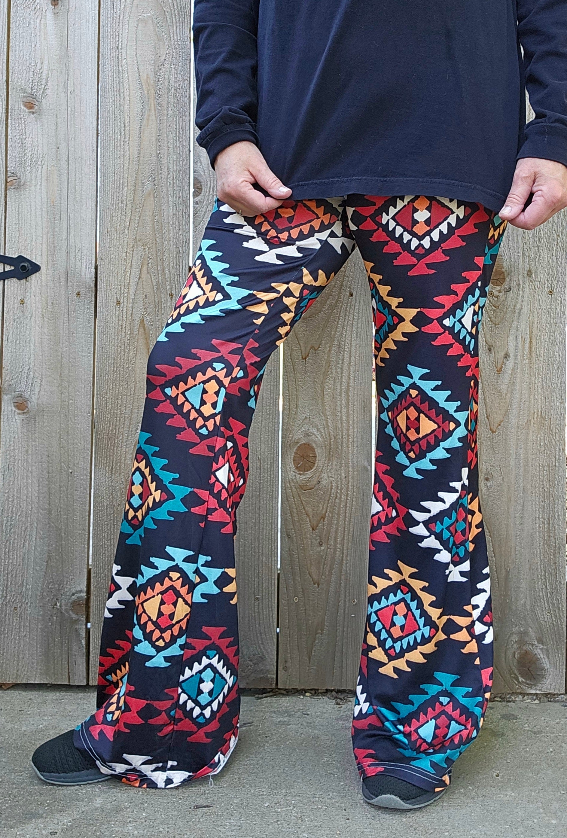 Baha Ranch Colorful Aztec Flare Pants by Baha Ranch Western Wear