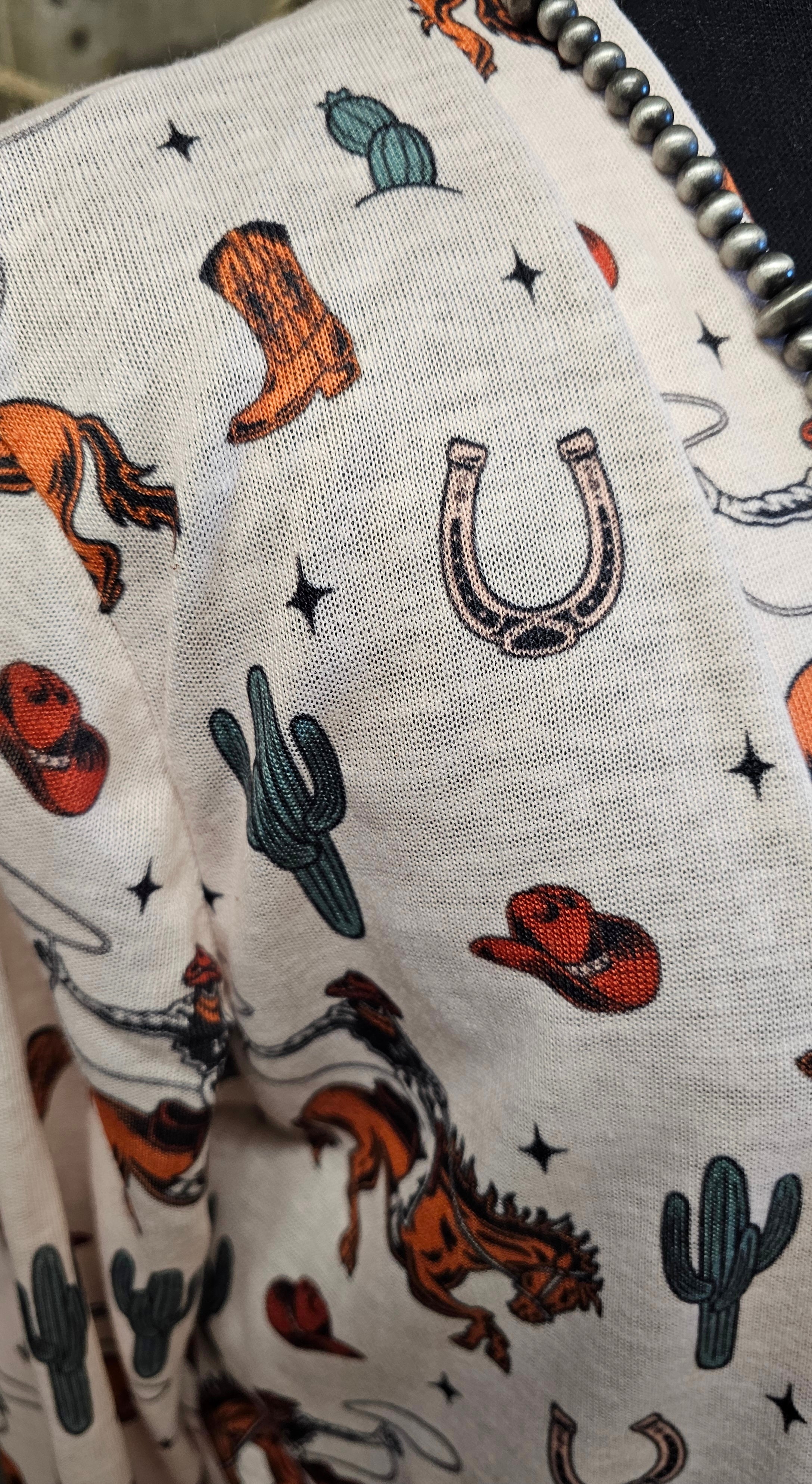 Baha Ranch Rodeo Cowboy Print Lightweight Cardigan by Baha Ranch Western Wear - product image 2
