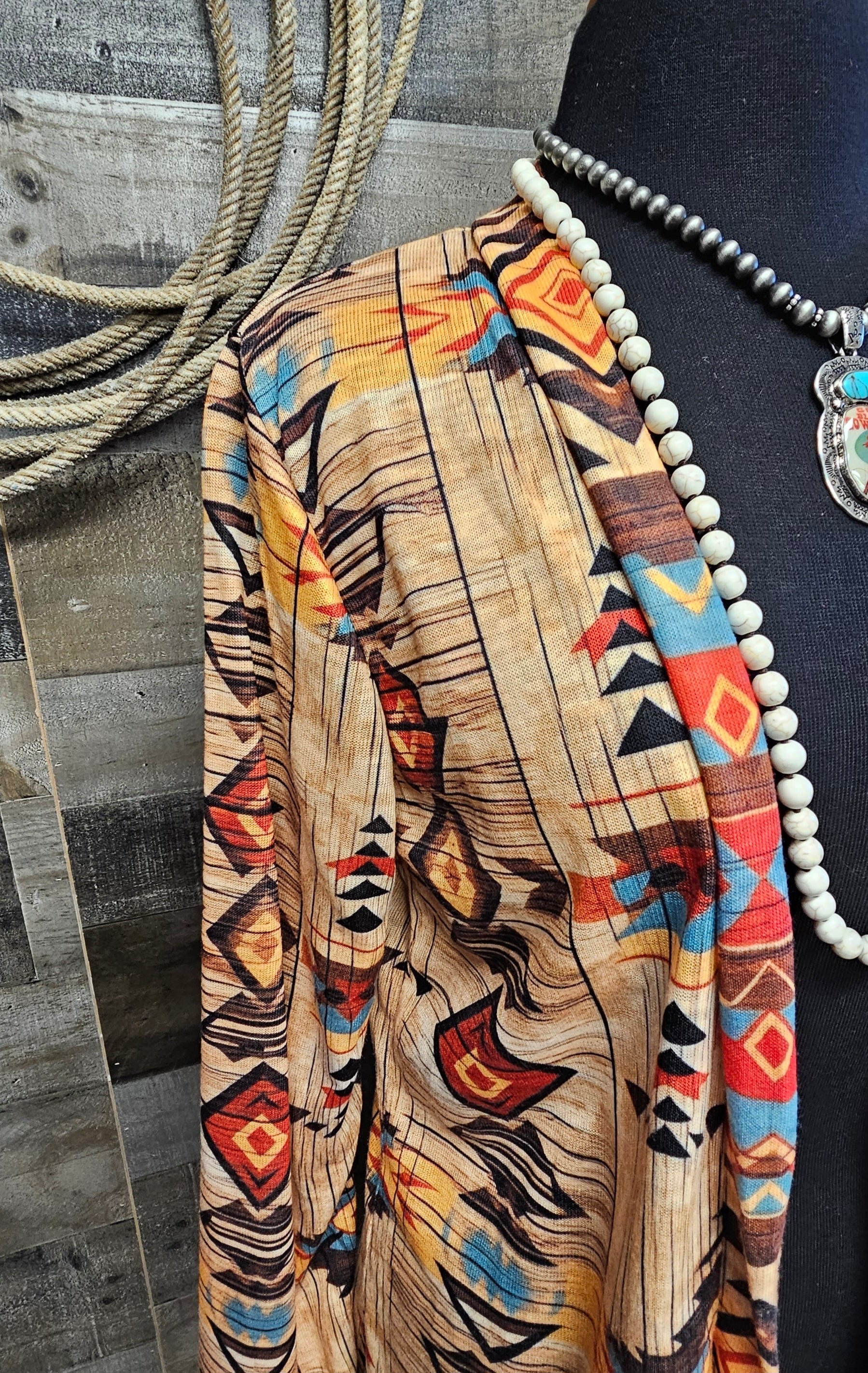 Baha Ranch Sahara Aztec Lightweight Cardigan by Baha Ranch Western Wear - product image 2