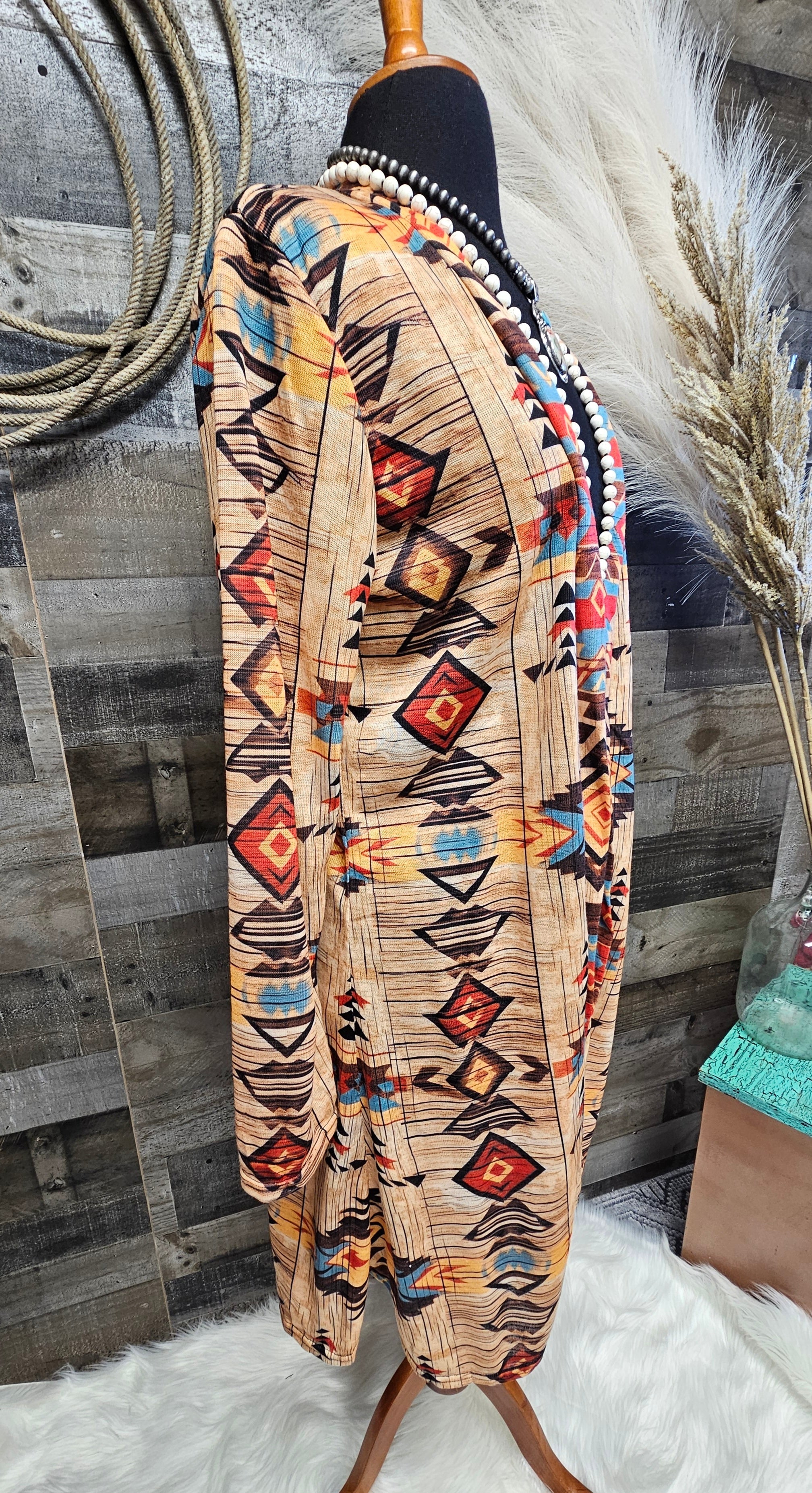 Baha Ranch Sahara Aztec Lightweight Cardigan by Baha Ranch Western Wear - product image 3