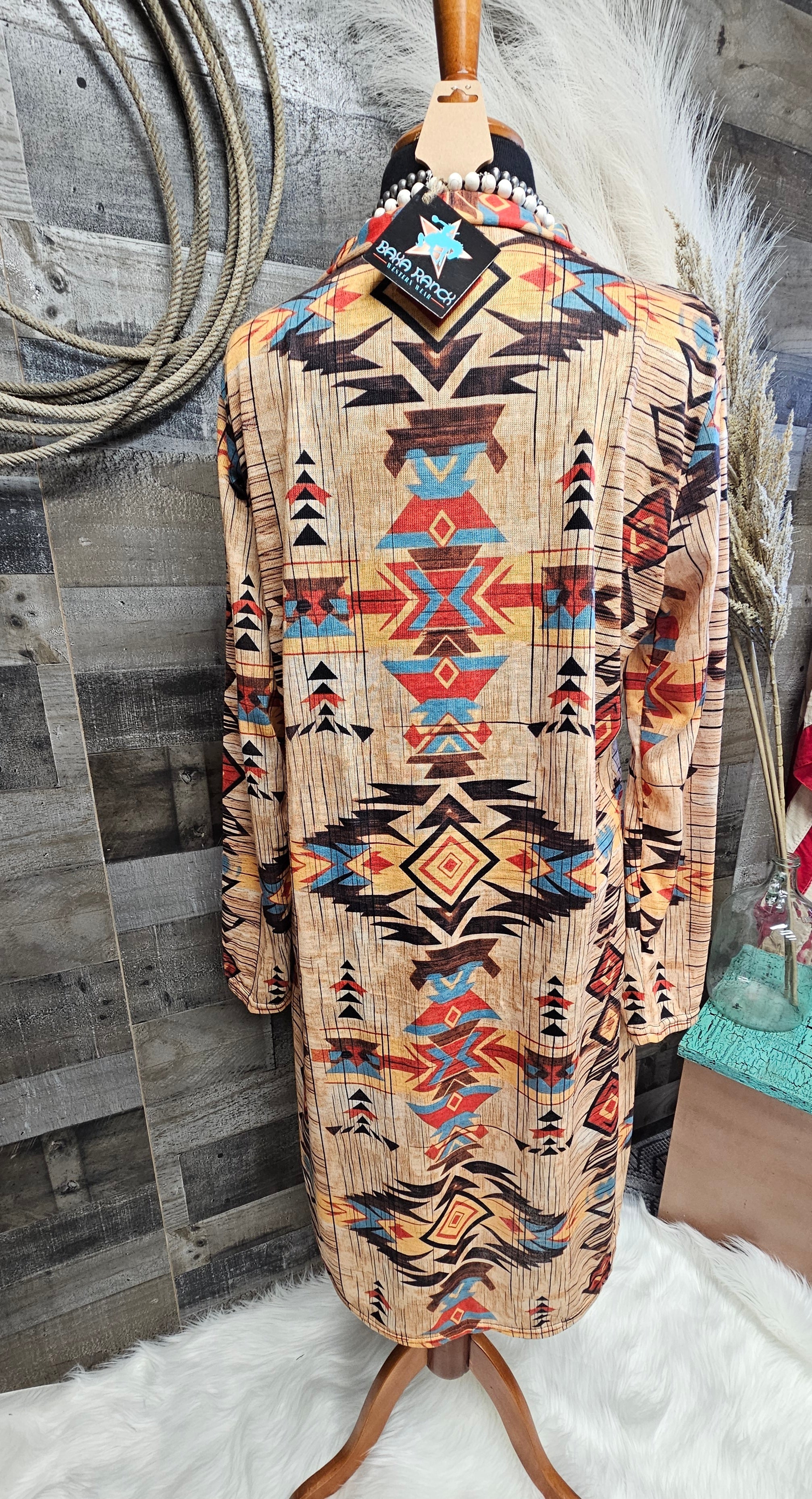 Baha Ranch Sahara Aztec Lightweight Cardigan by Baha Ranch Western Wear - product image 4