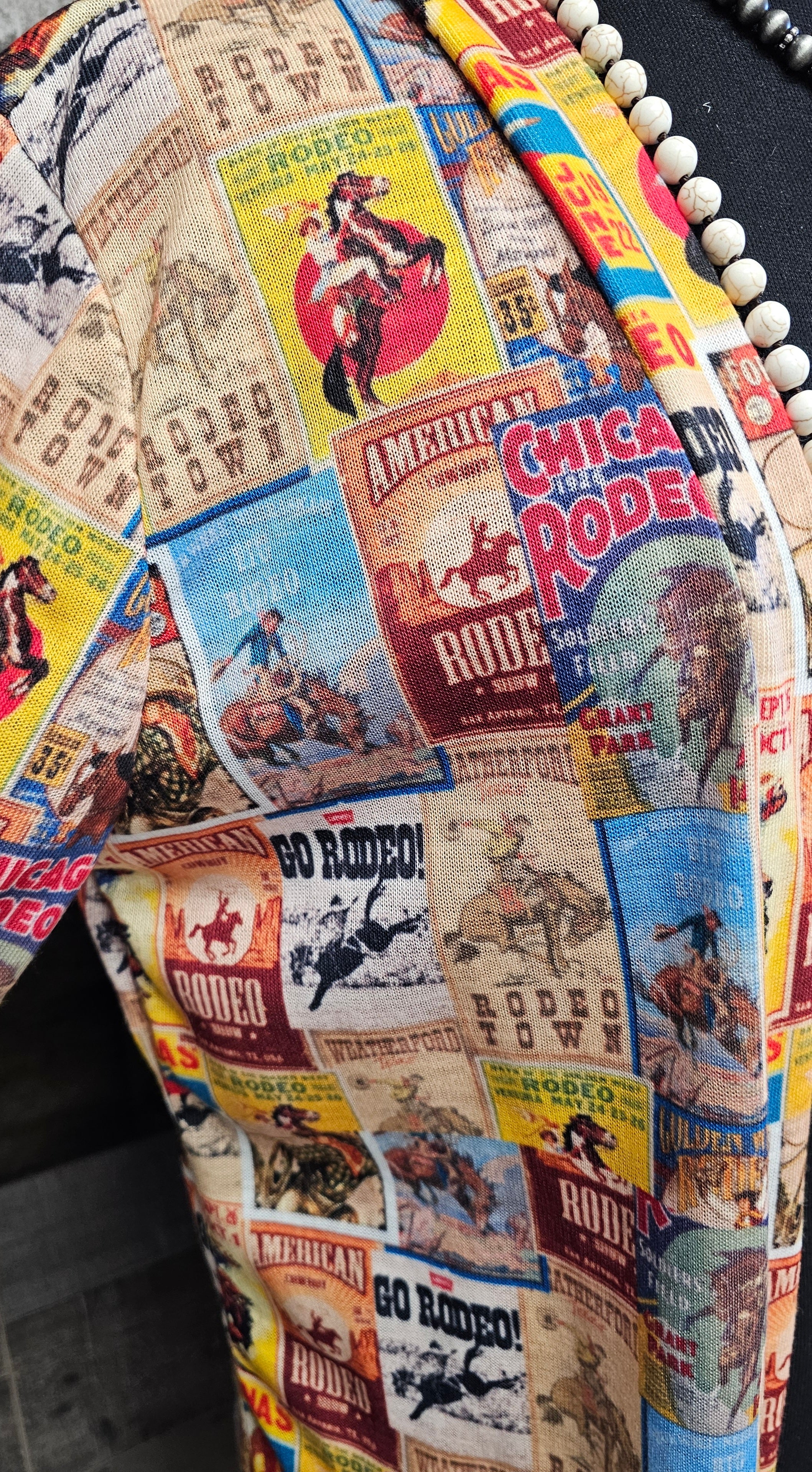 Baha Ranch Vintage Rodeo Poster Lightweight Cardigan by Baha Ranch Western Wear - product image 2