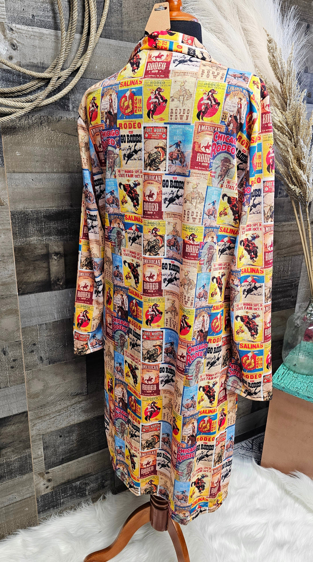Baha Ranch Vintage Rodeo Poster Lightweight Cardigan by Baha Ranch Western Wear - product image 4