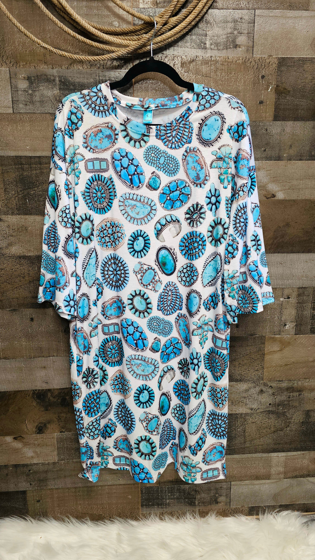 Baha Ranch Turquoise Crazy Oversized Sleep Shirt by Baha Ranch Western Wear
