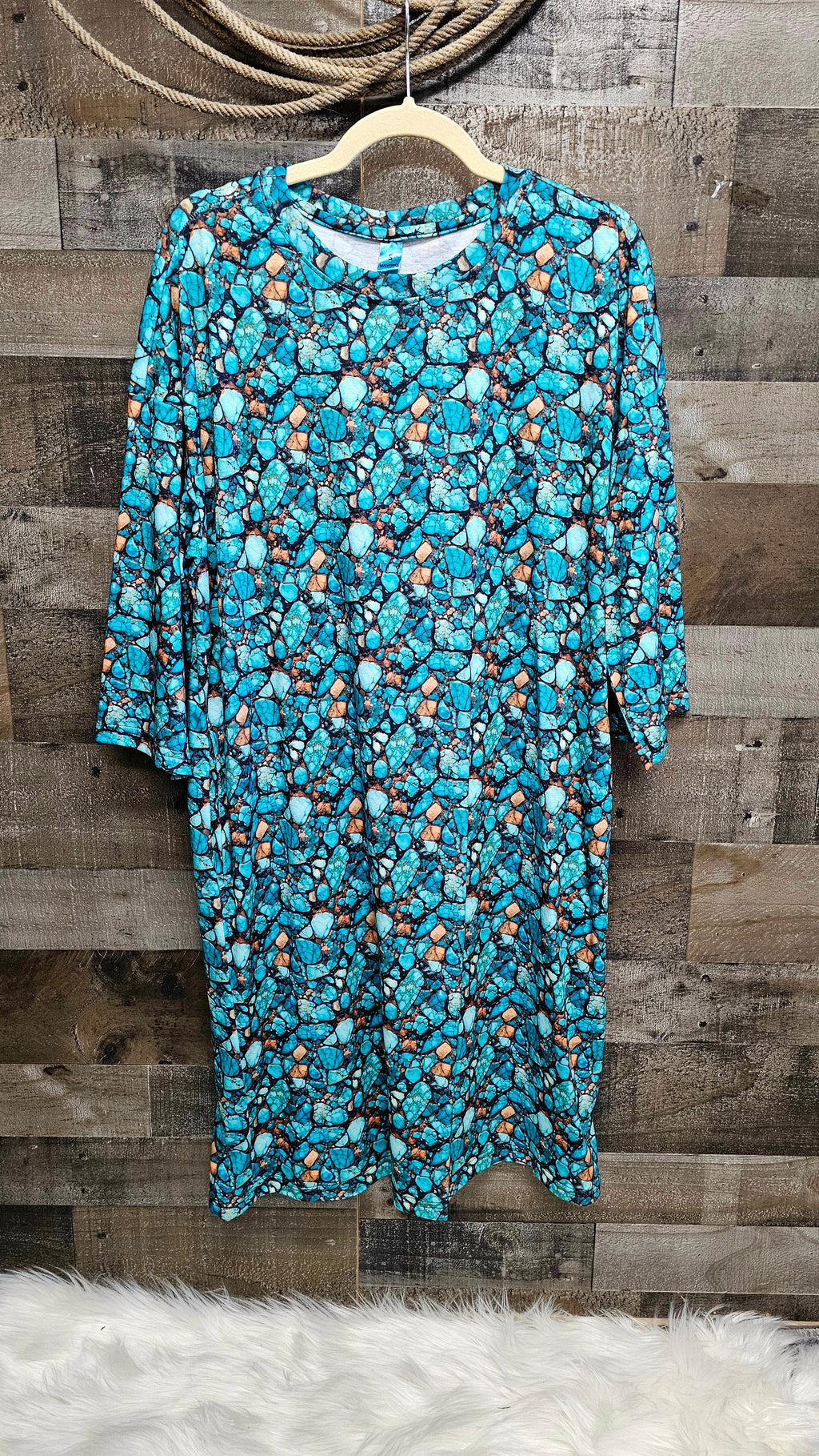Baha Ranch All Turquoise Oversized Sleep Shirt by Baha Ranch Western Wear