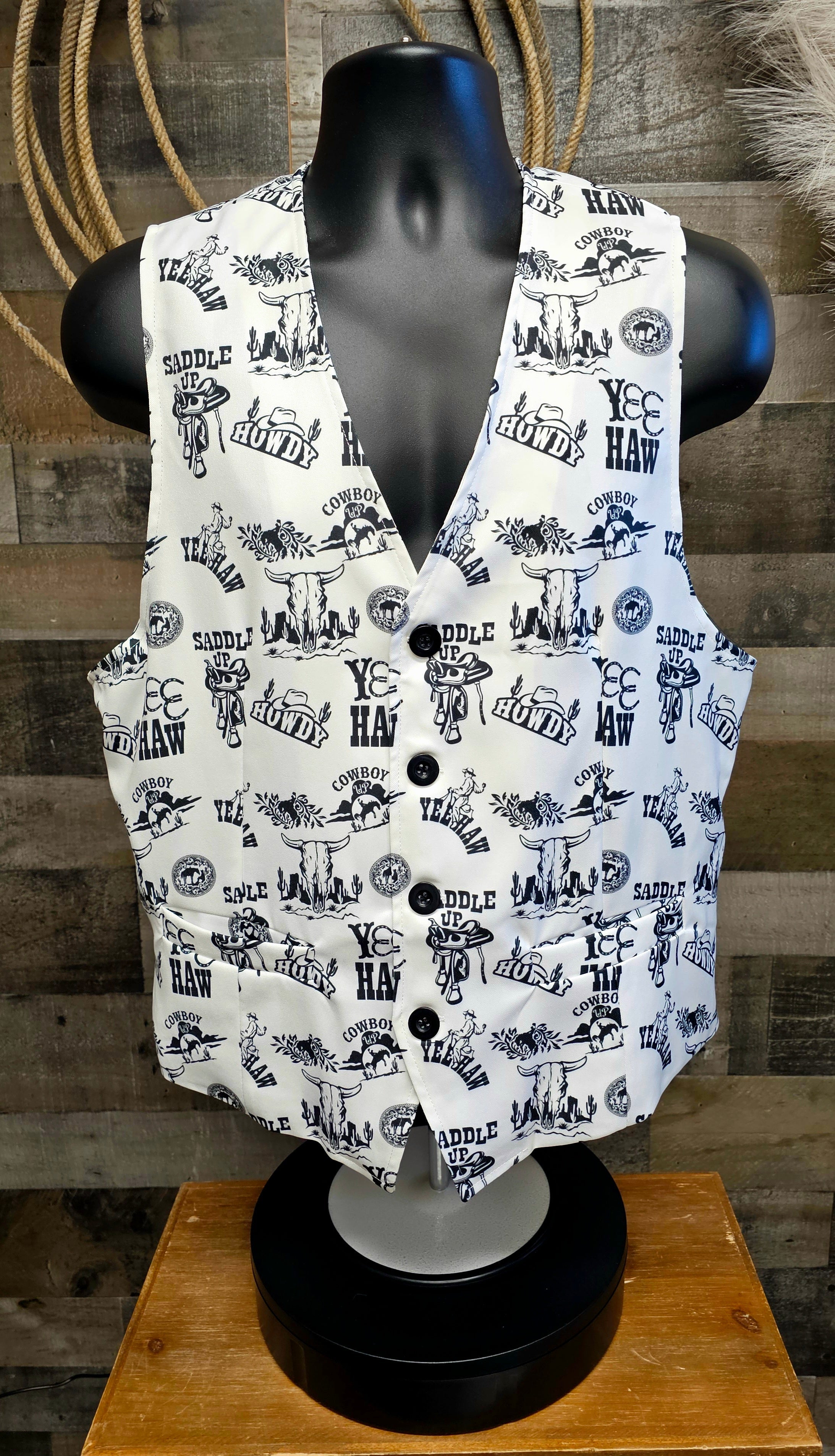 Baha Ranch Cowboy Print Men's Western Vest by Baha Ranch Western Wear - product image 6