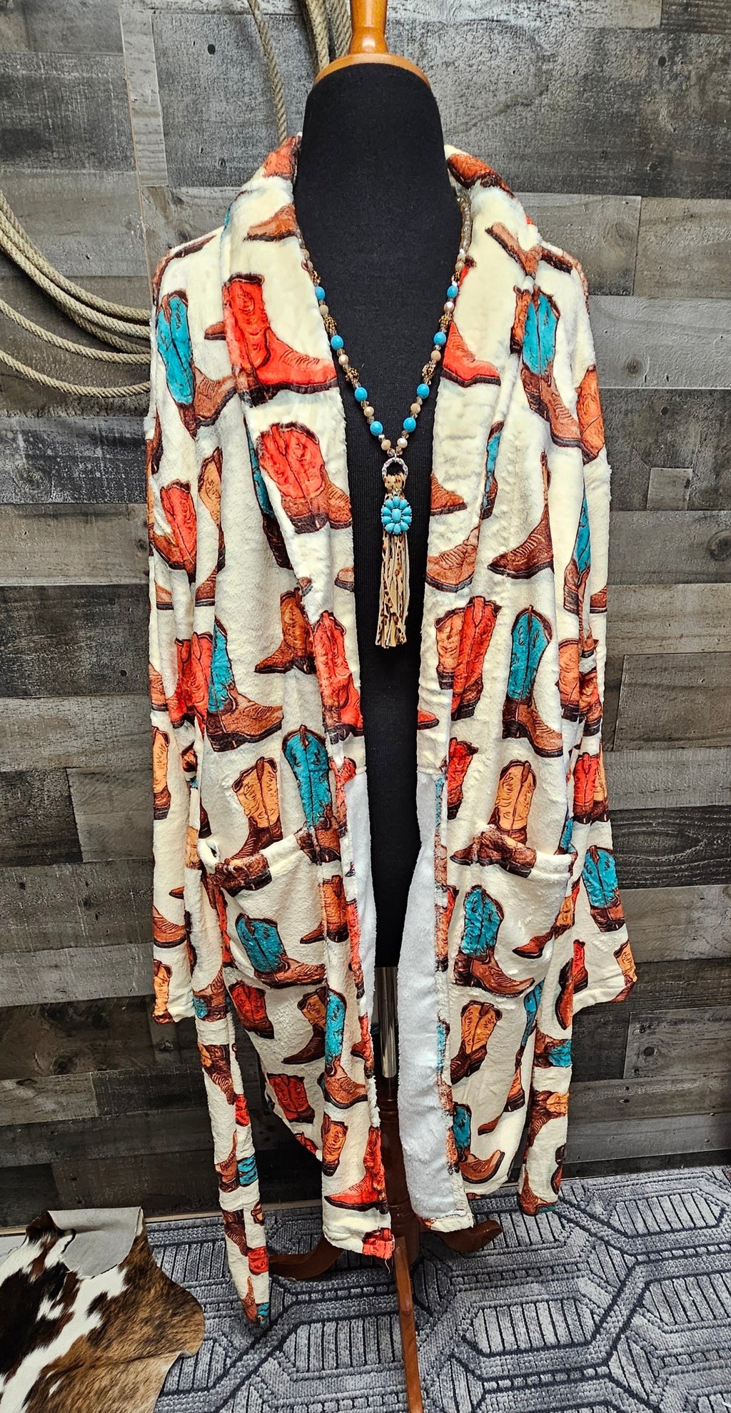 Baha Ranch Got My Boots Western Bath Robe by Baha Ranch Western Wear - product image 2
