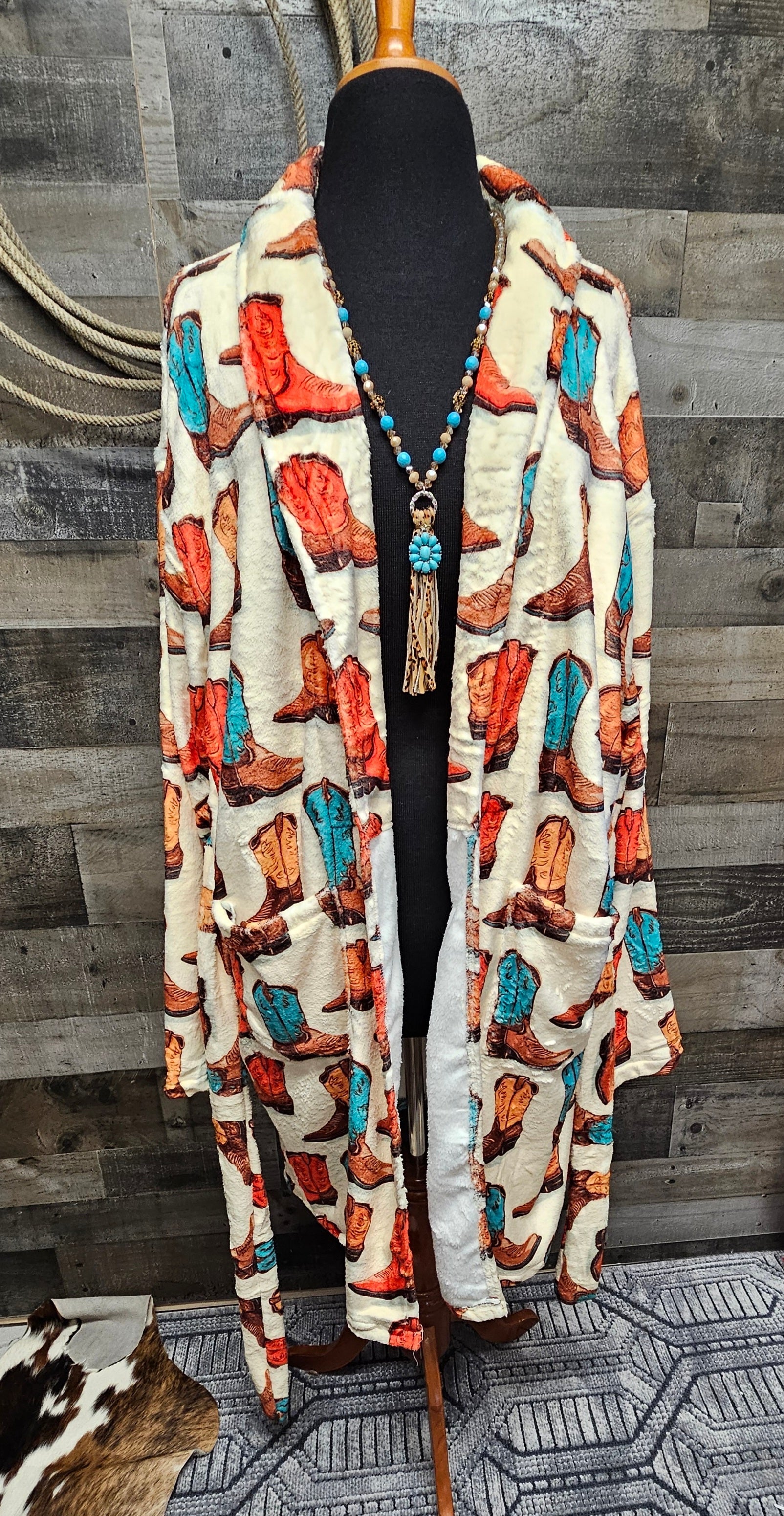 Baha Ranch Got My Boots Western Bath Robe by Baha Ranch Western Wear - product image 2