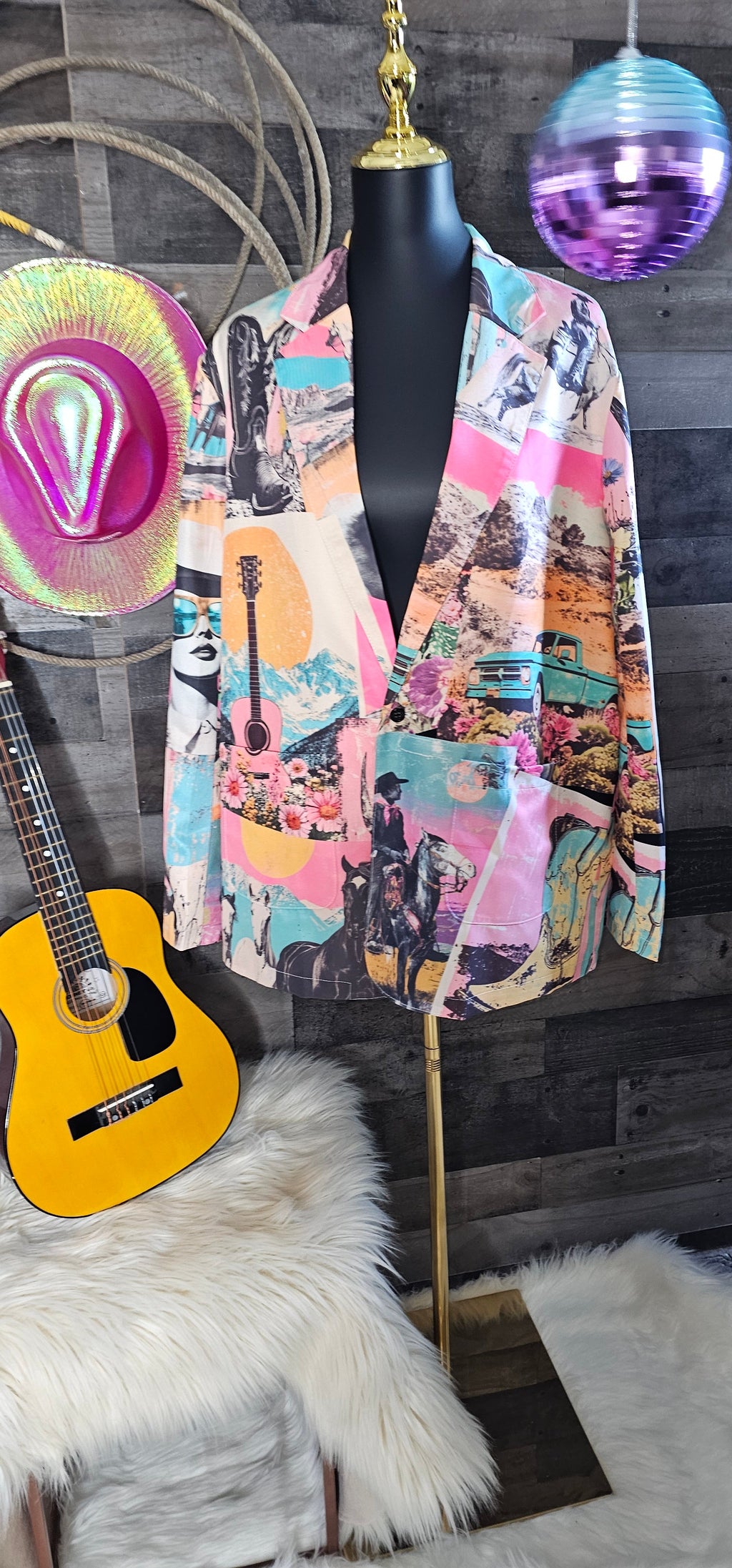 Baha Ranch Retro Pop Western Collage Blazer by Baha Ranch Western Wear - product image 9