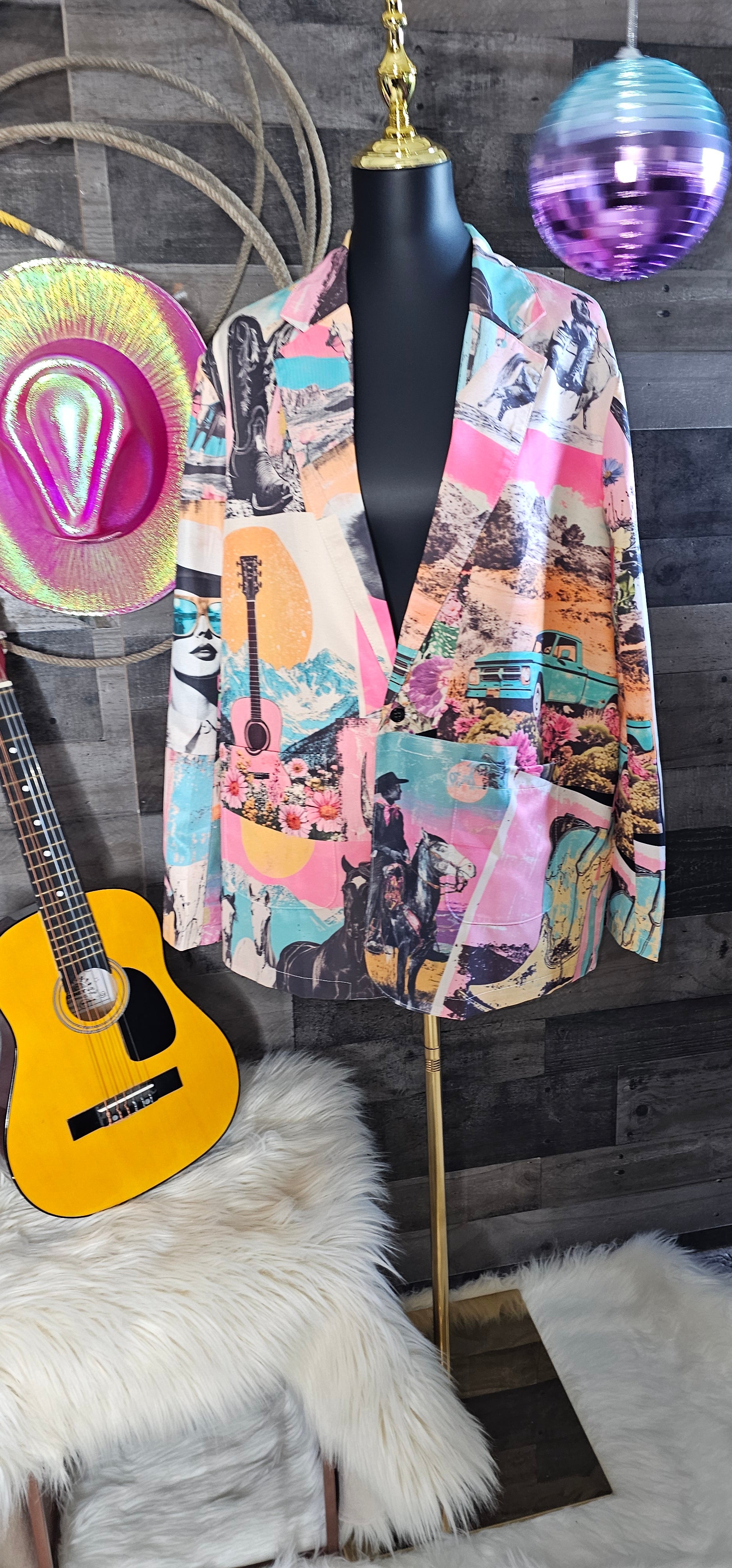 Baha Ranch Retro Pop Western Collage Blazer by Baha Ranch Western Wear - product image 9