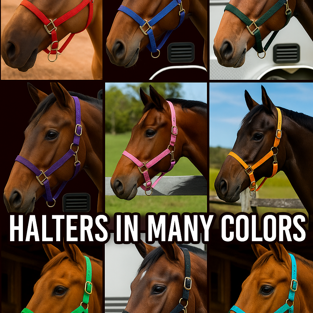 Nylon Horse Halter - Assorted Colors