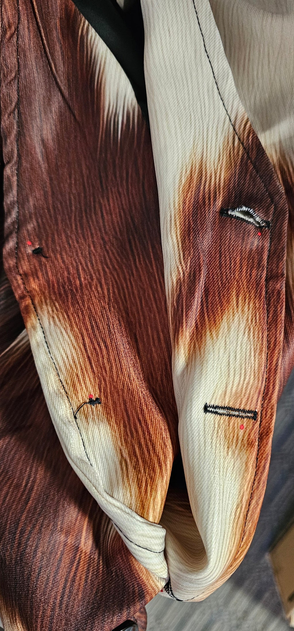 Baha Ranch Cowhide Print Men's Western Vest - Style D3074366