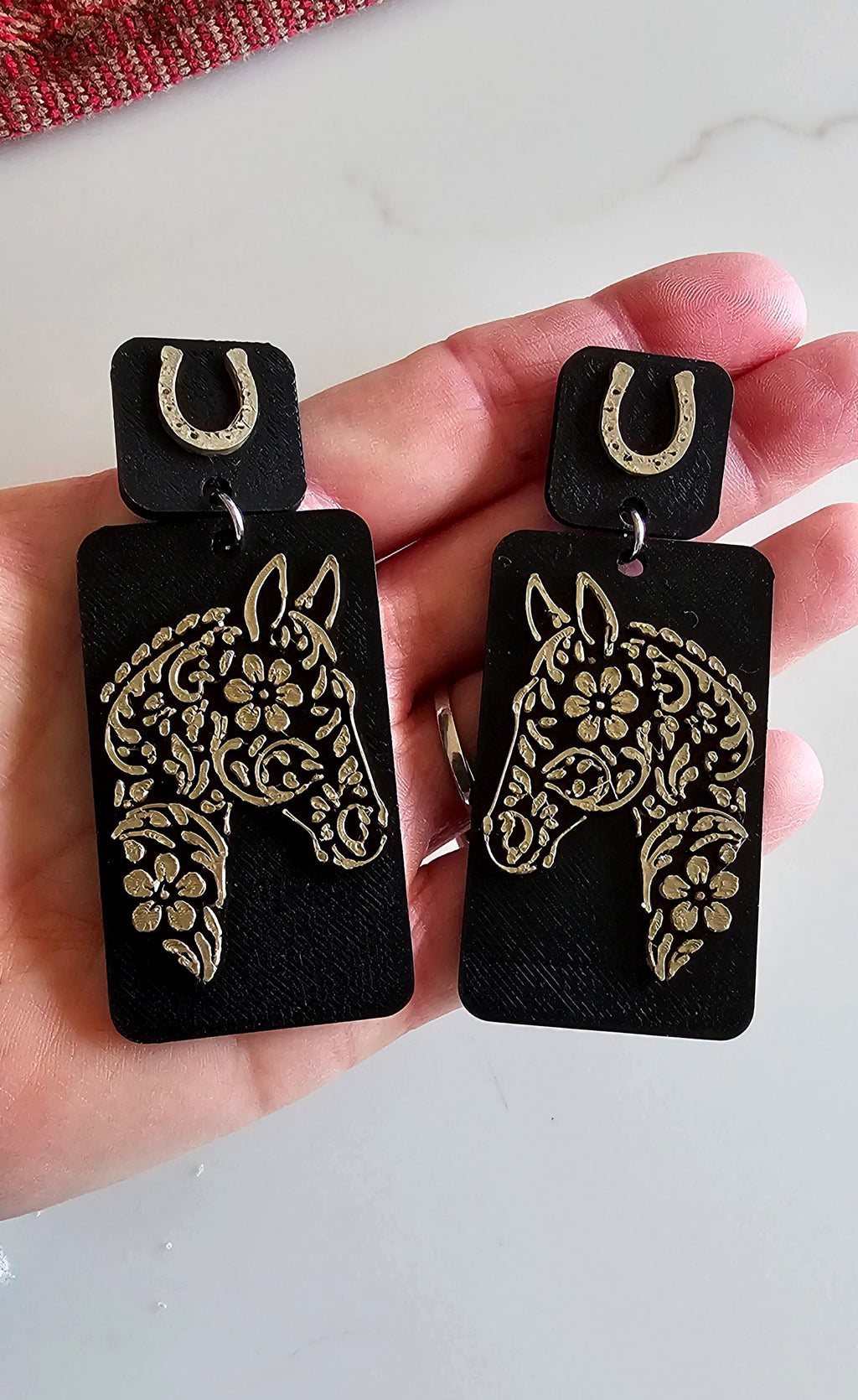 3D Print Horse Equestrian Western Earrings Made in America choice of colors by Baha Ranch Western Wear