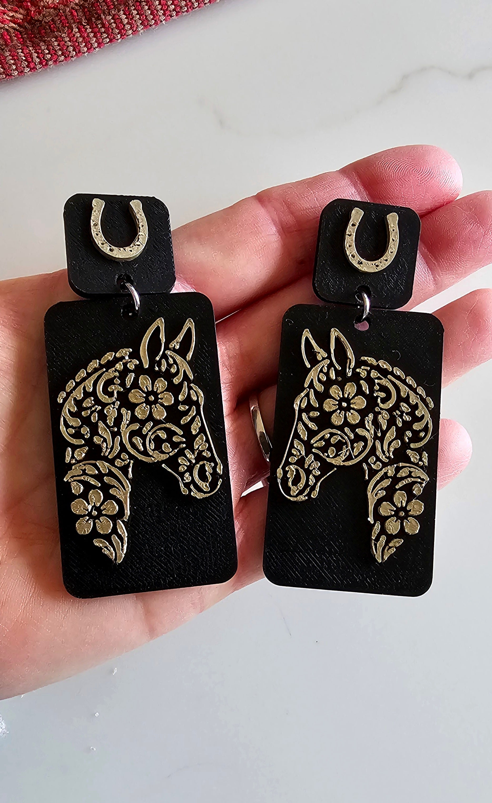 3D Print Horse Equestrian Western Earrings Made in America choice of colors by Baha Ranch Western Wear