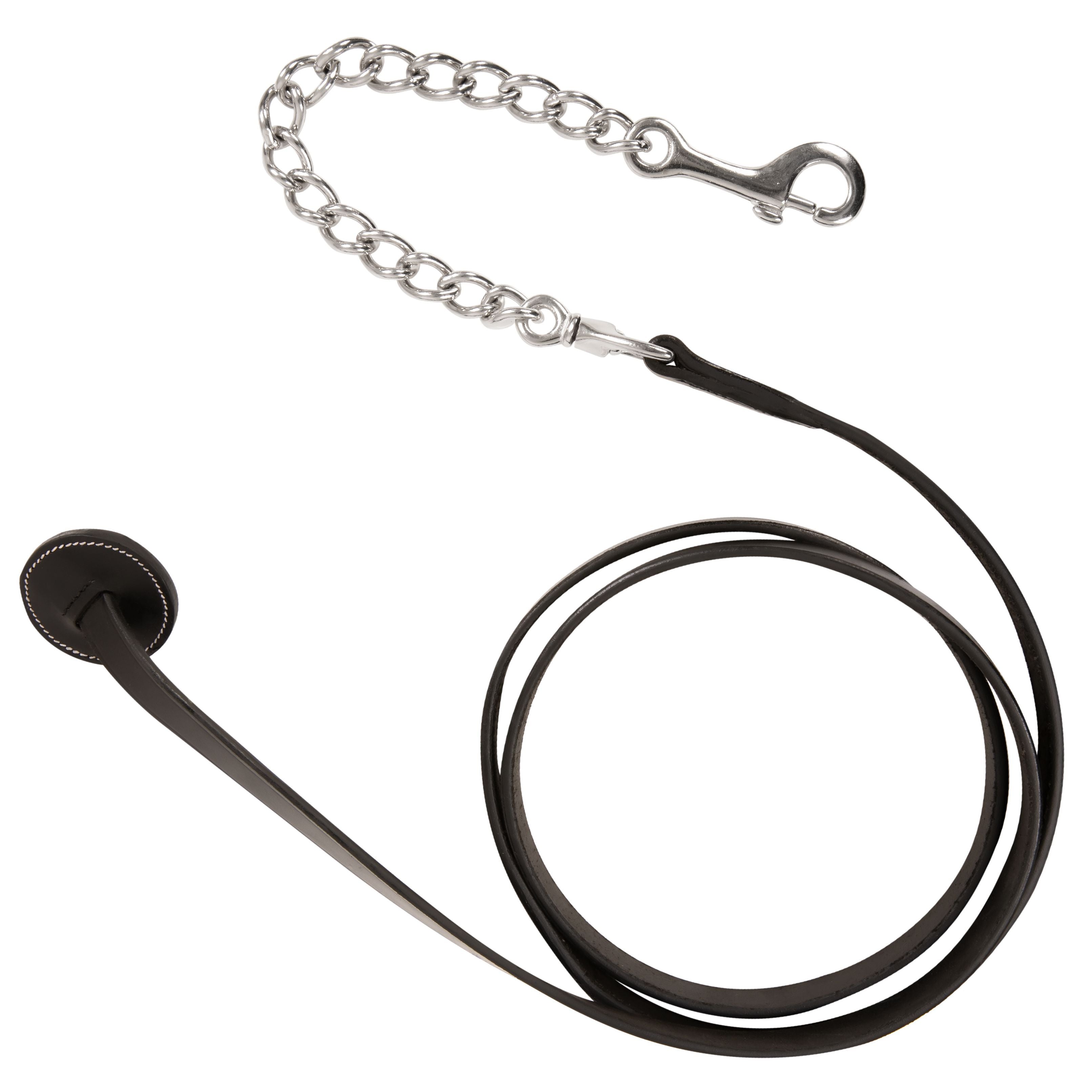 ExionPro Duo-Tone Leather Lead with Chain - Blue by Bridles & Reins - alternate view 3