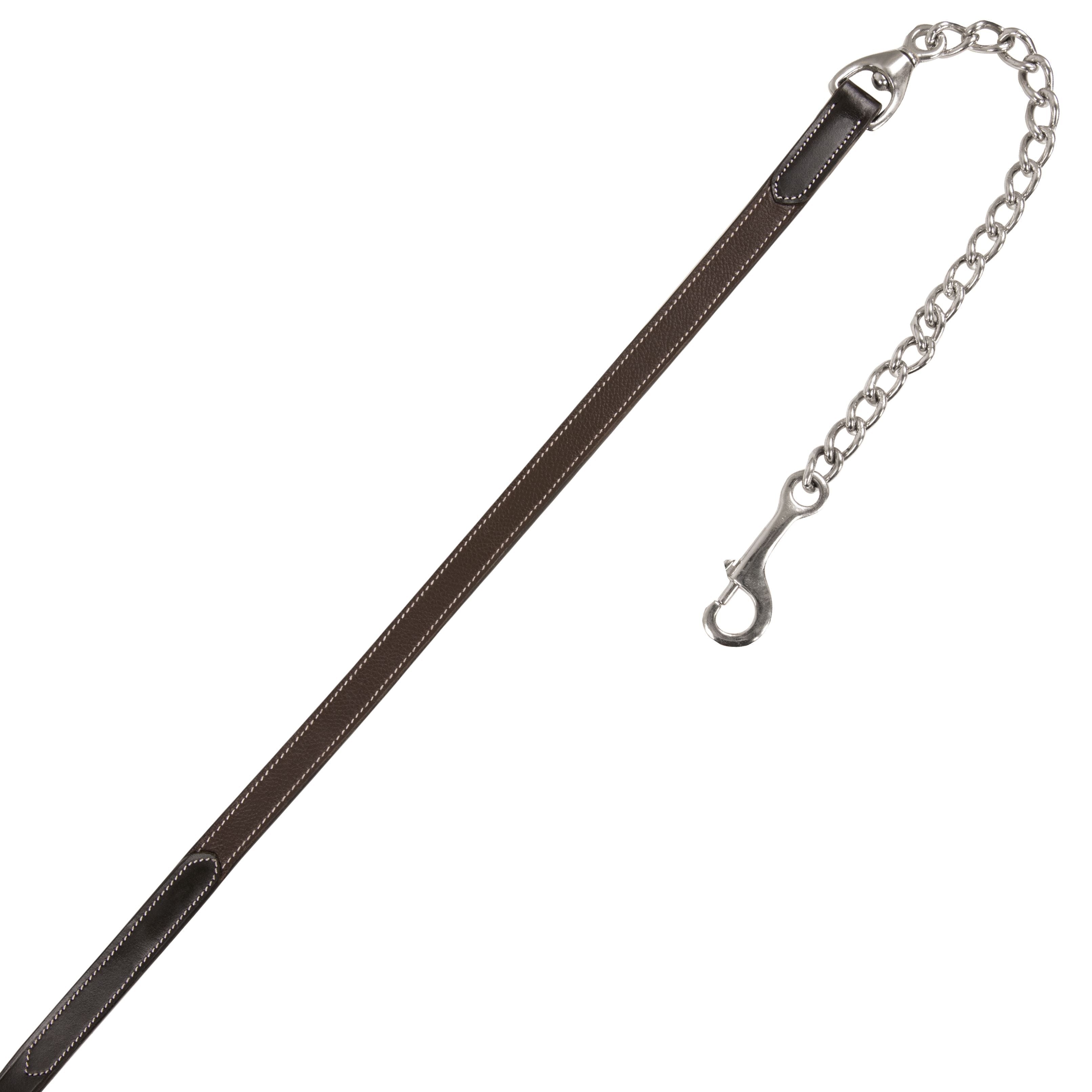 ExionPro Duo-Tone Leather Lead with Chain - Havana by Bridles & Reins