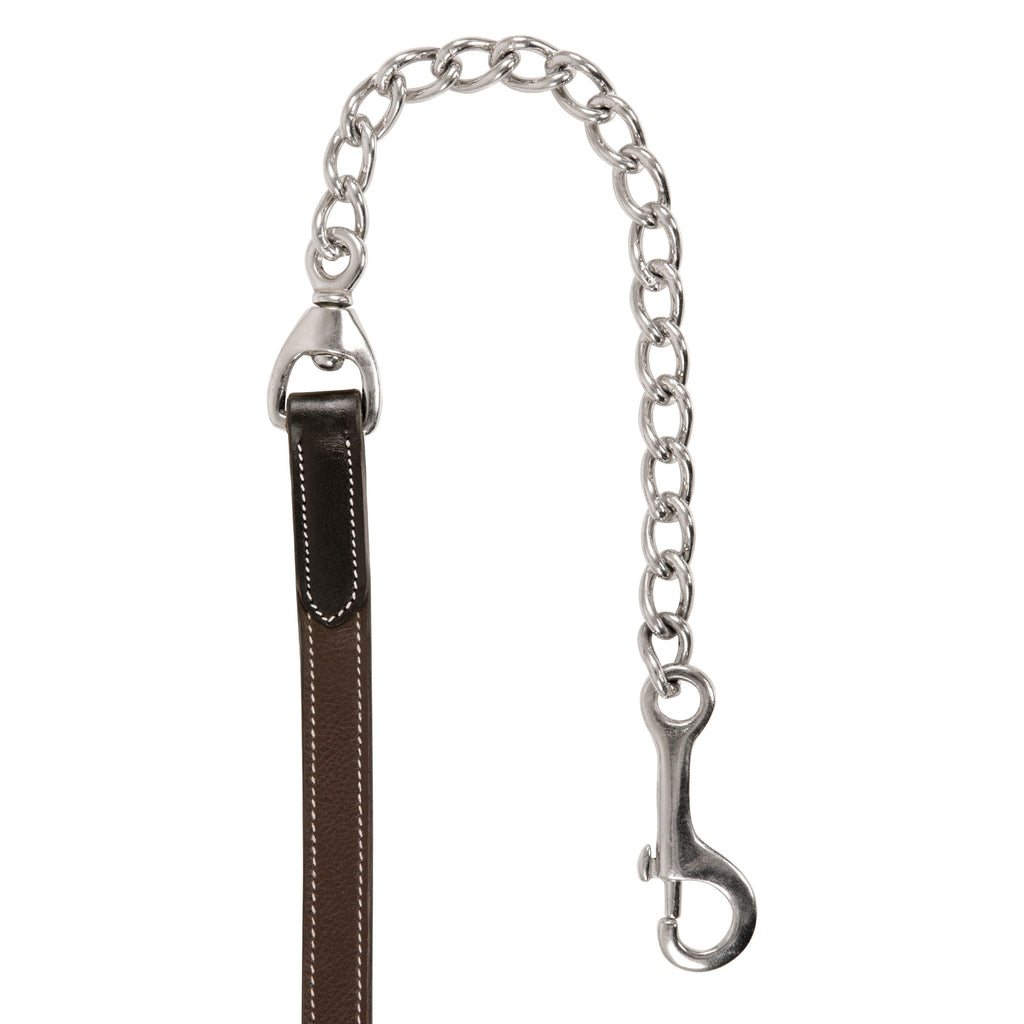 ExionPro Duo-Tone Leather Lead with Chain - Havana by Bridles & Reins - alternate view 2