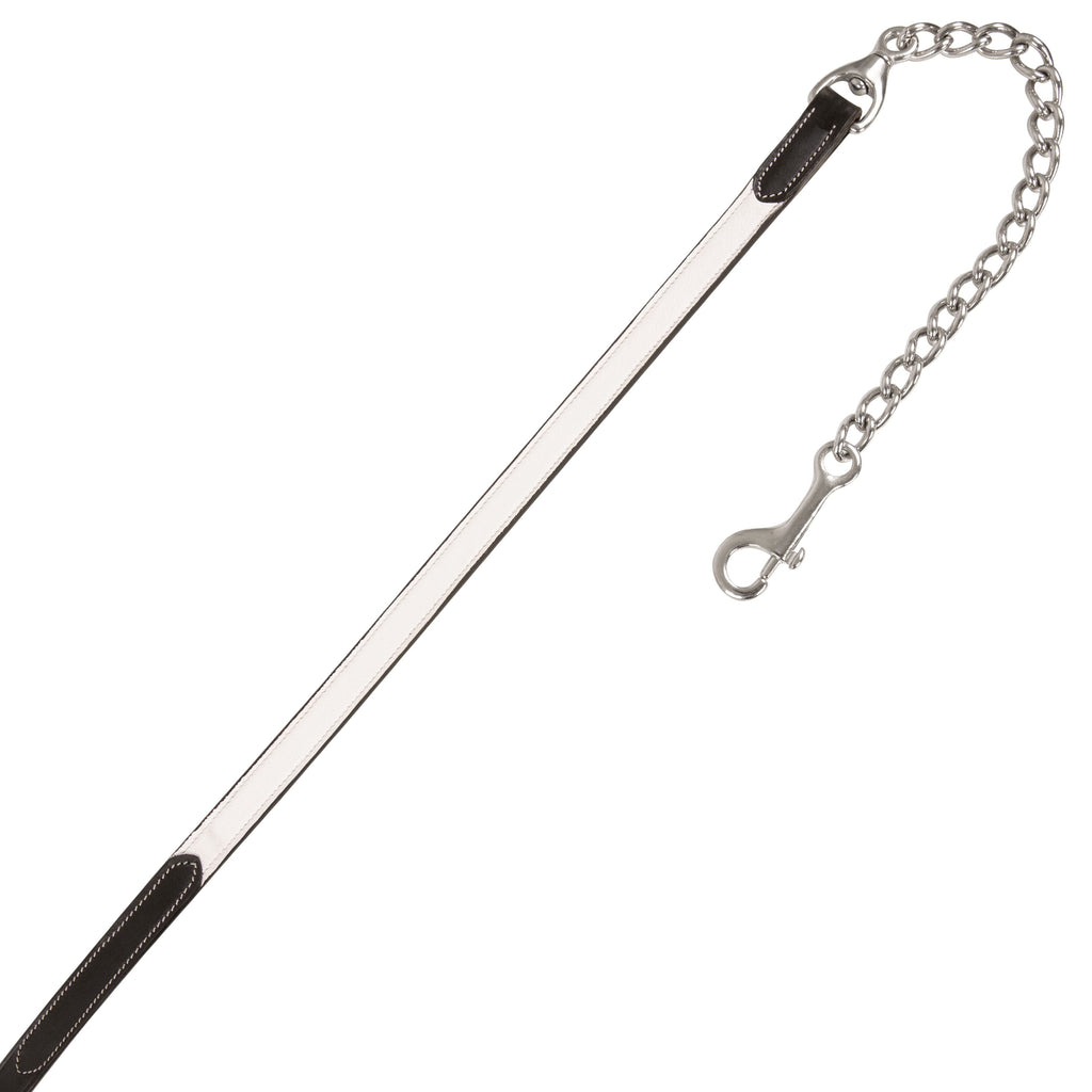 ExionPro Duo-Tone Leather Lead with Chain - White by Bridles & Reins