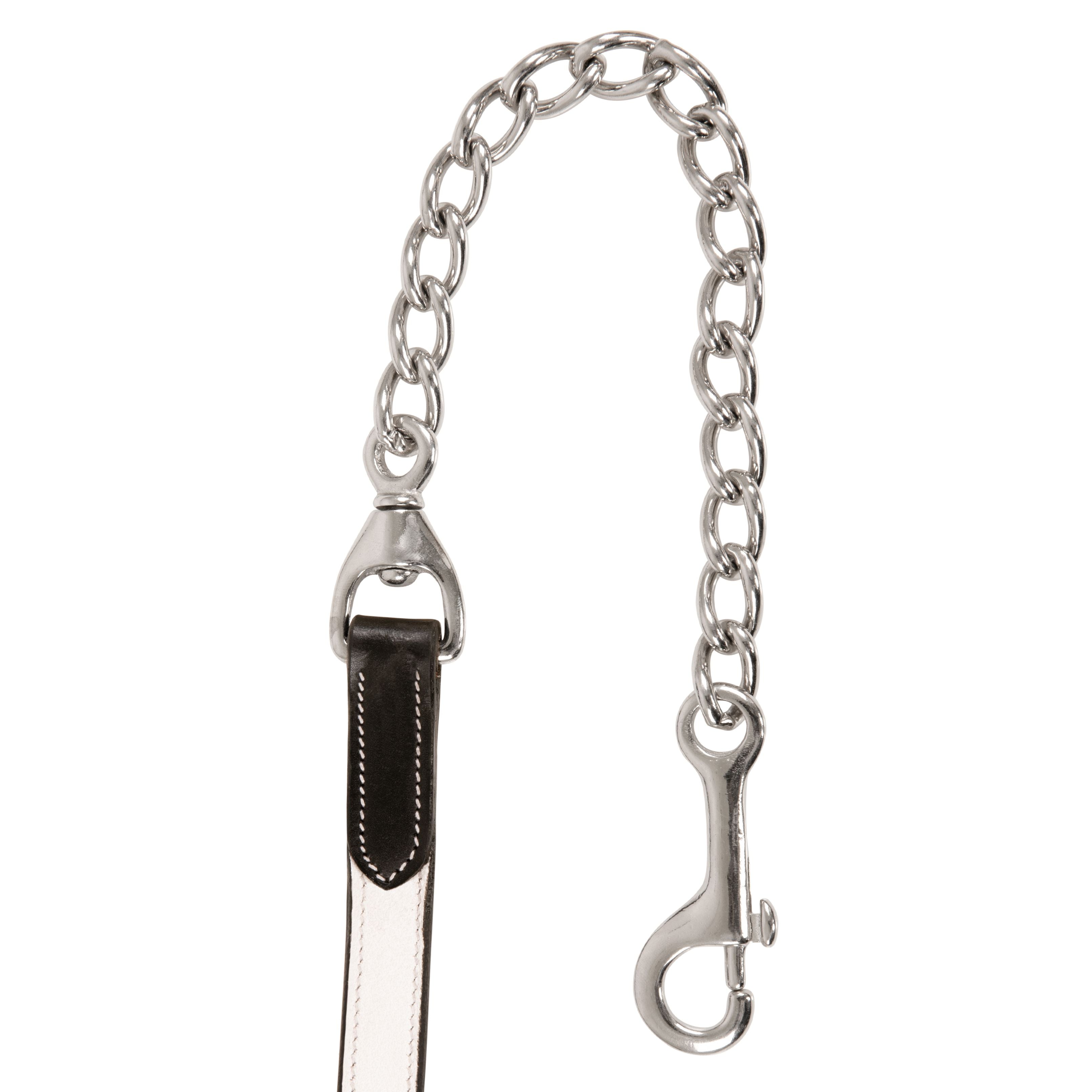 ExionPro Duo-Tone Leather Lead with Chain - White by Bridles & Reins - alternate view 2