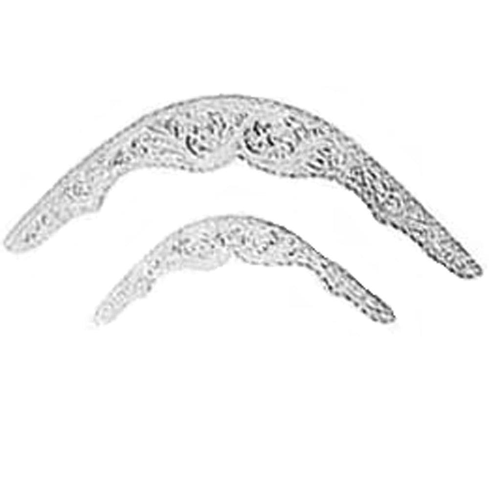 Hilason Pair Of Show Saddle Corner Plate Silver Plt. 5/8 X 4-3/8
