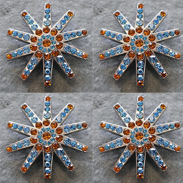 Western Screw Back Concho1 Turquoise Brown Spur Bling Headstall Tack
